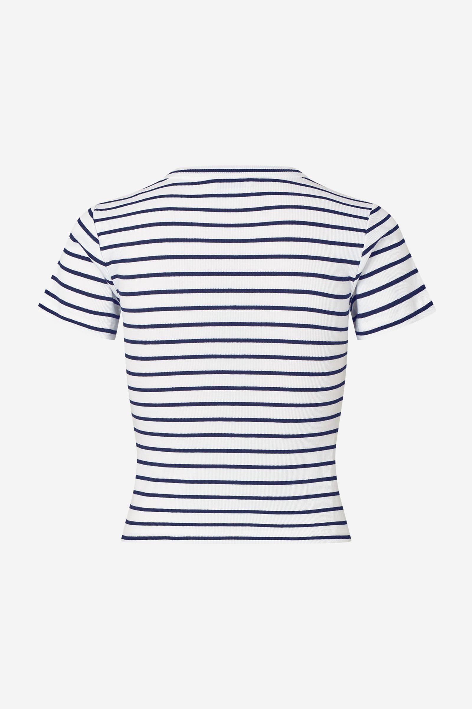 ENALLY SS CROP TEE ST 7262 Navy-White Stripe