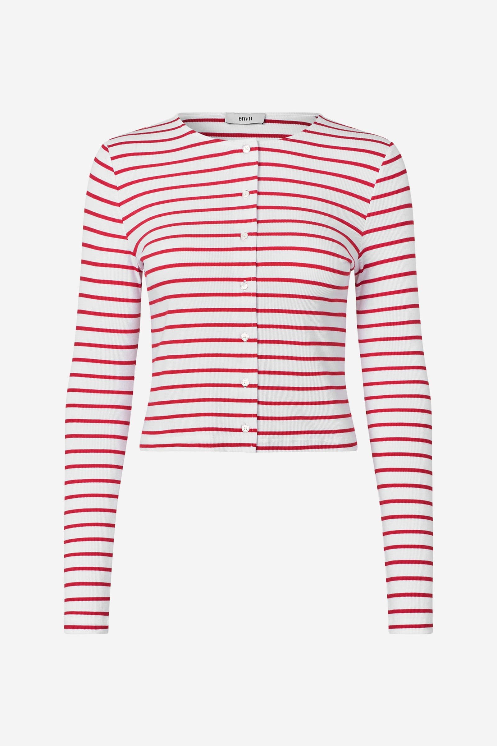 ENALLY LS O-N CARDIGAN ST 7262 Salsa-White Stripe