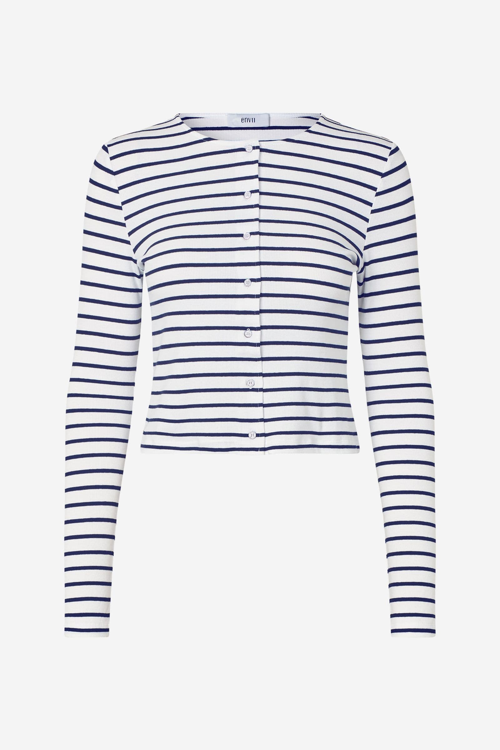 ENALLY LS O-N CARDIGAN ST 7262 Navy-White Stripe