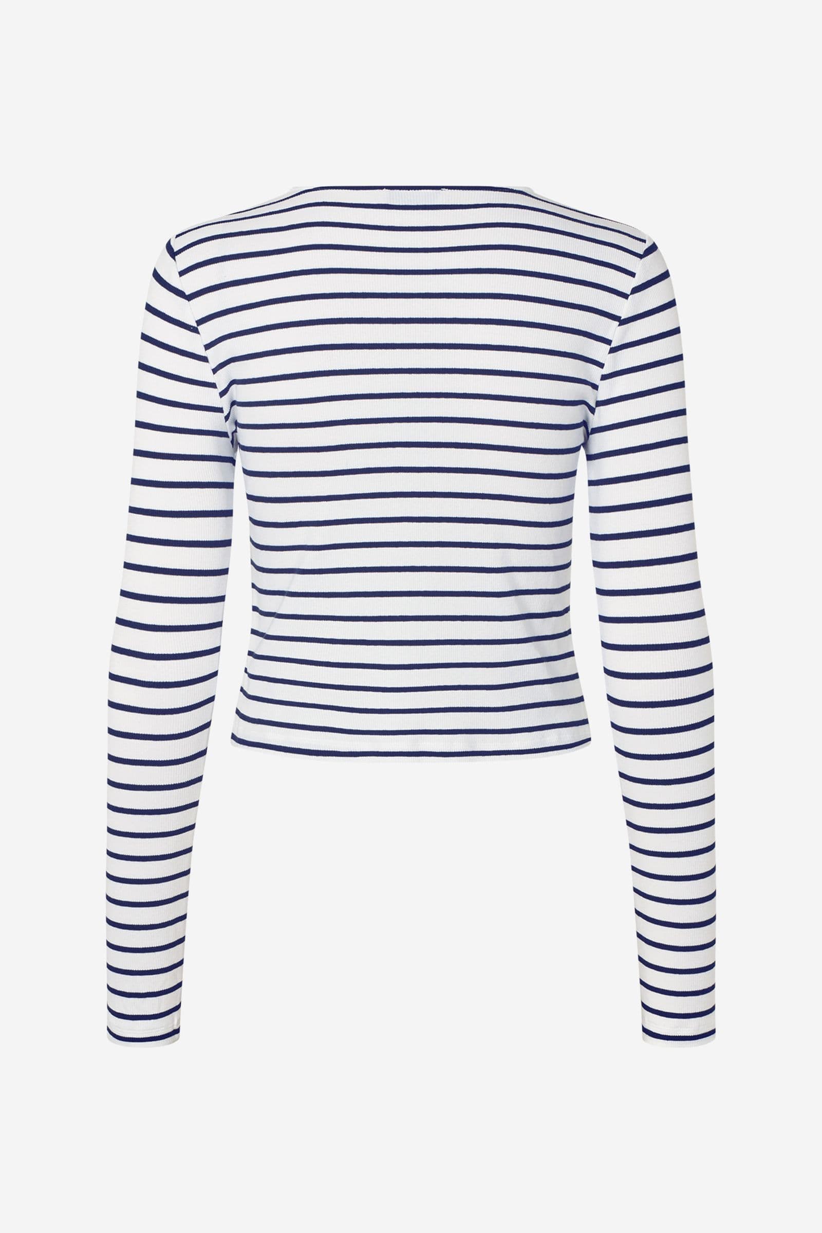 ENALLY LS O-N CARDIGAN ST 7262 Navy-White Stripe