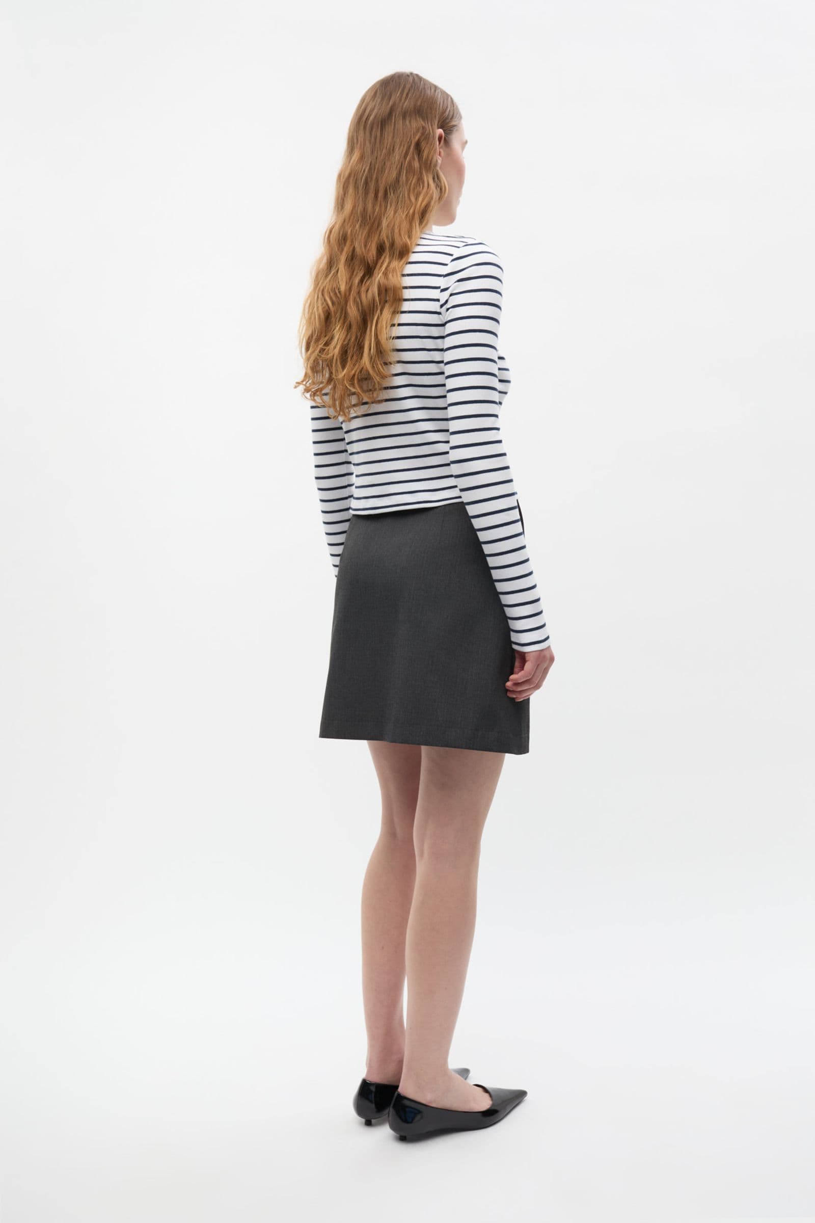 ENALLY LS O-N CARDIGAN ST 7262 Navy-White Stripe