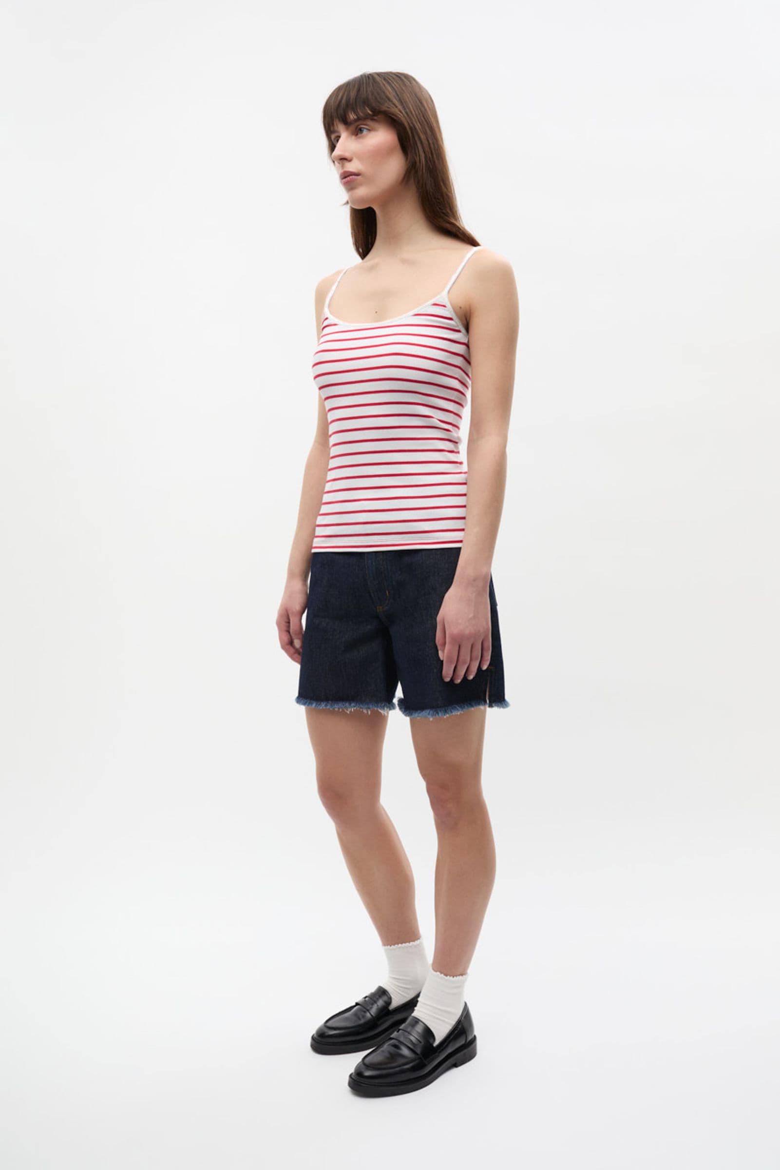 ENALLY SL TOP ST 7262 Salsa-White Stripe