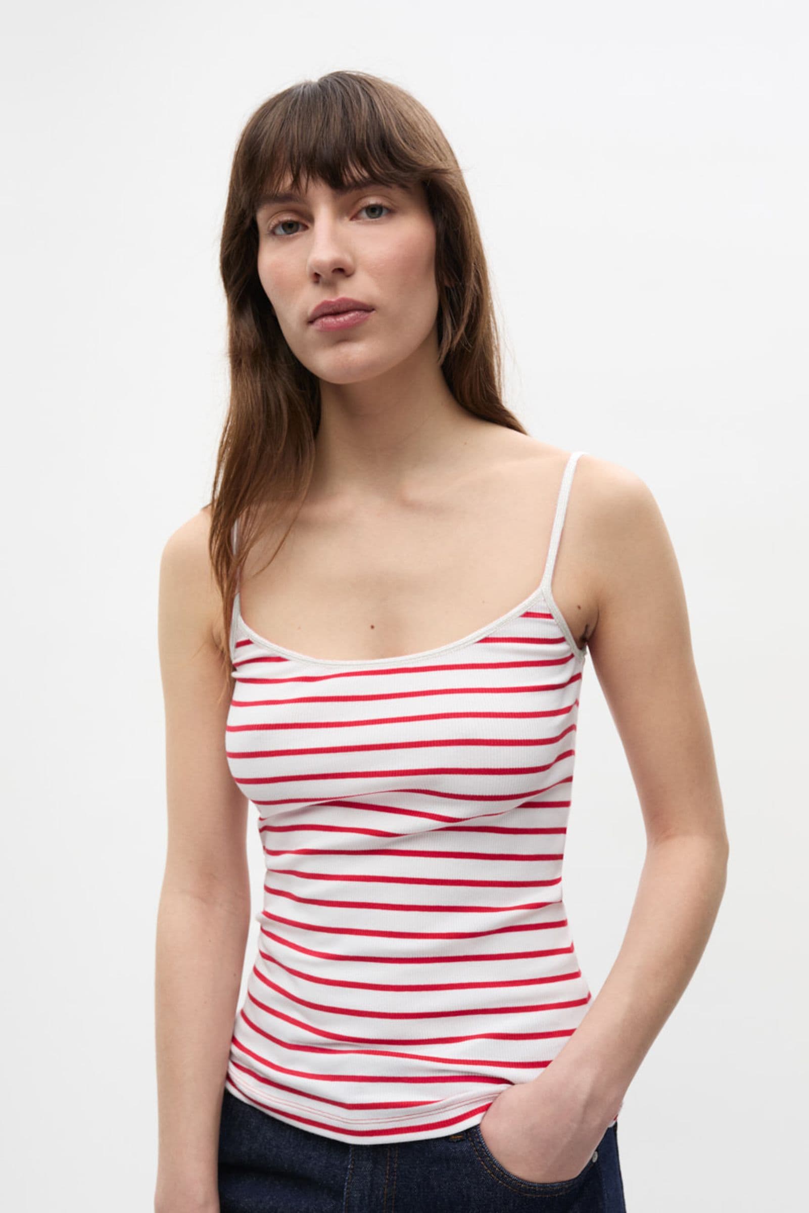 ENALLY SL TOP ST 7262 Salsa-White Stripe