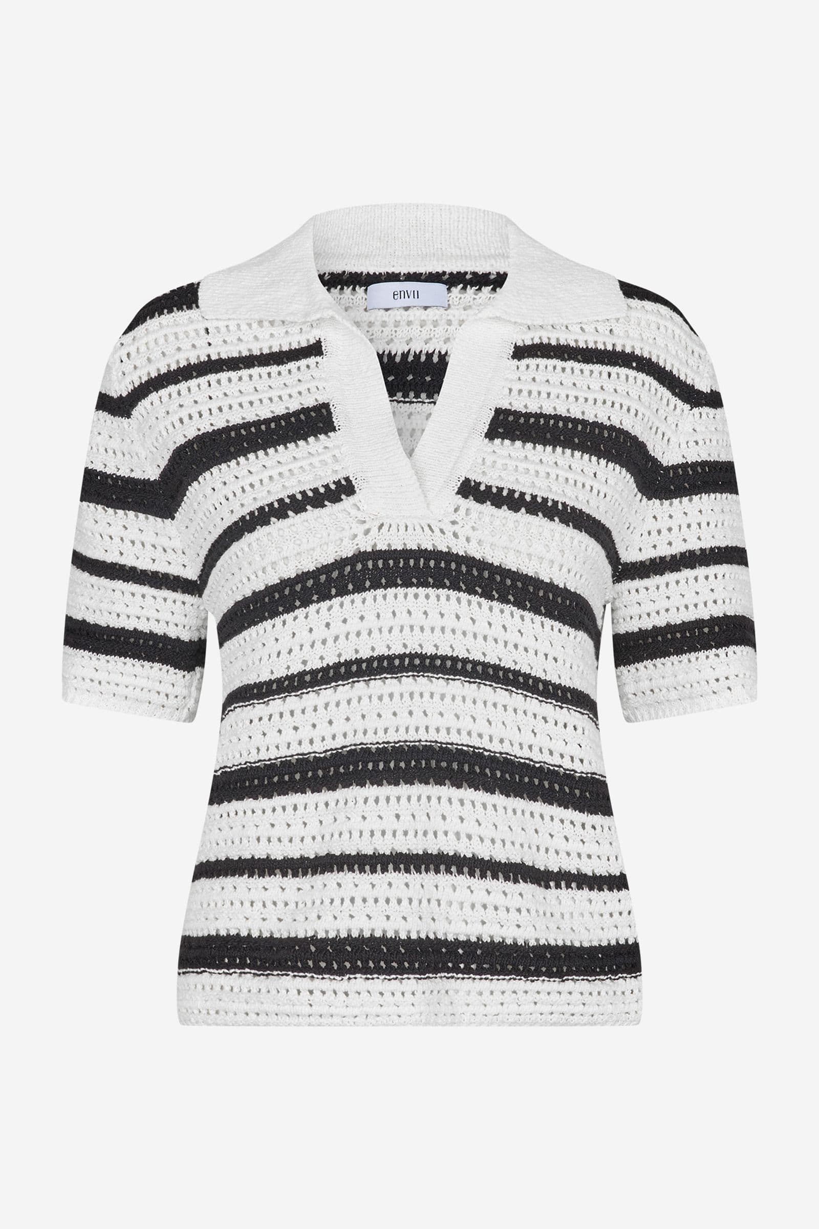ENMIMI SS POLO KNIT EXL 7254 Gardenia/Black