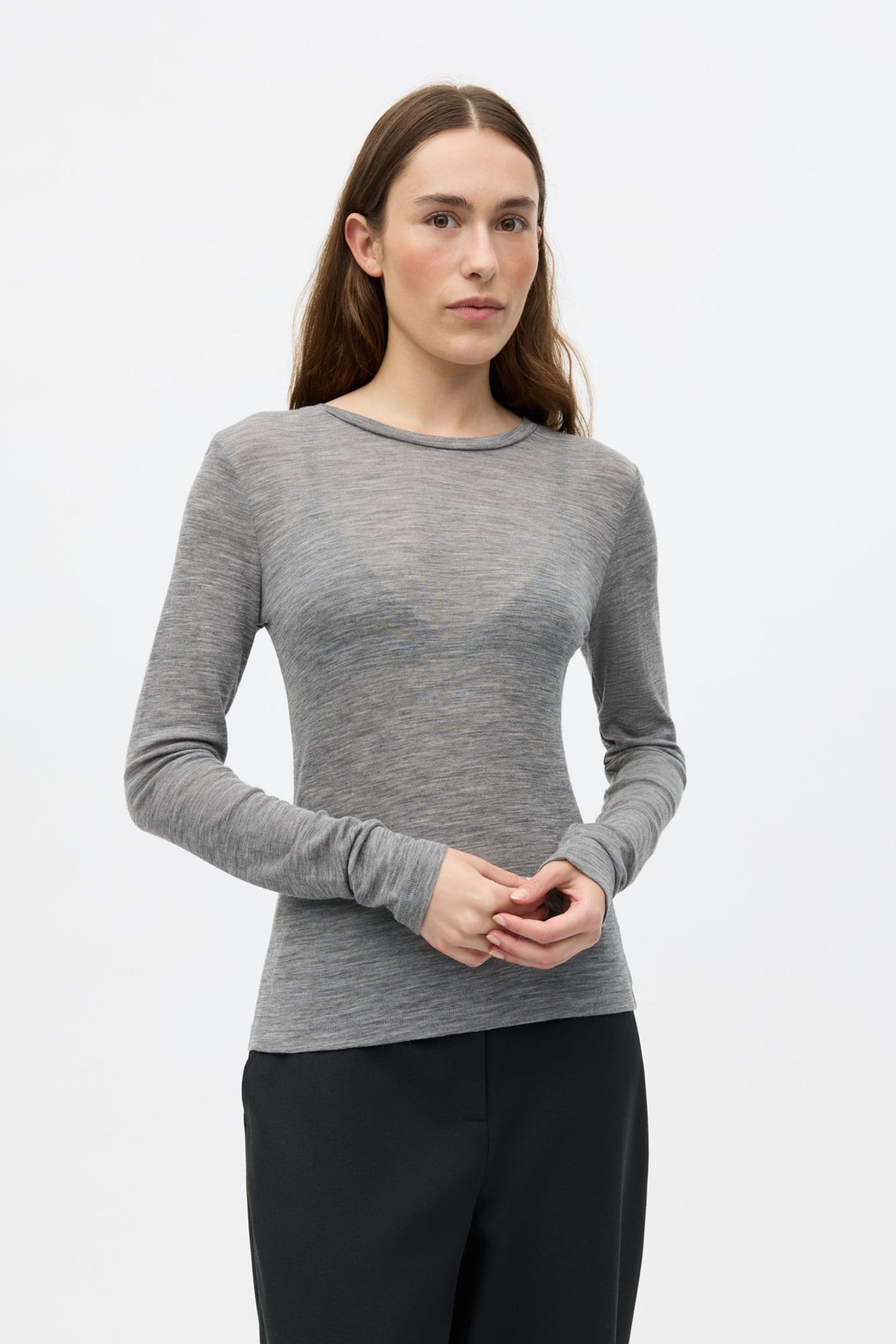 ENANNA LS O-N TEE 7226 Light Grey Mel (ALLY)