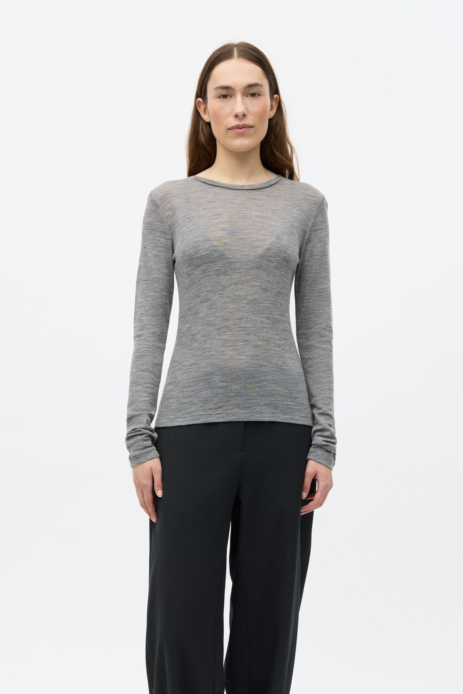 ENANNA LS O-N TEE 7226 Light Grey Mel (ALLY)