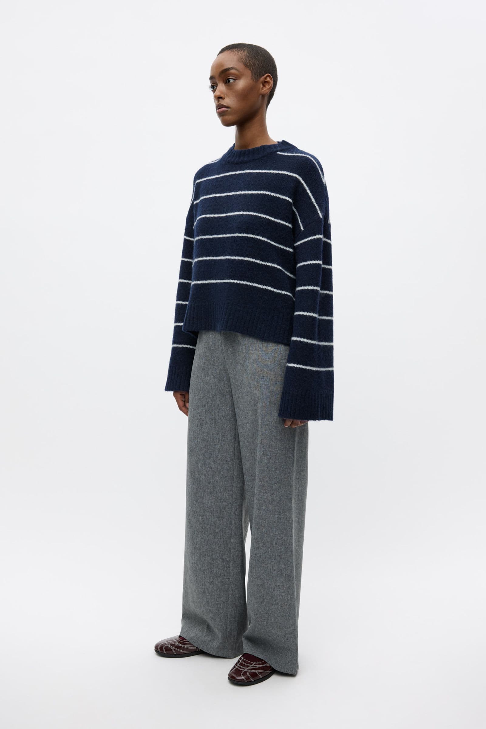ENNAPLES LS KNIT 7278 Navy Blazer/Gardenia