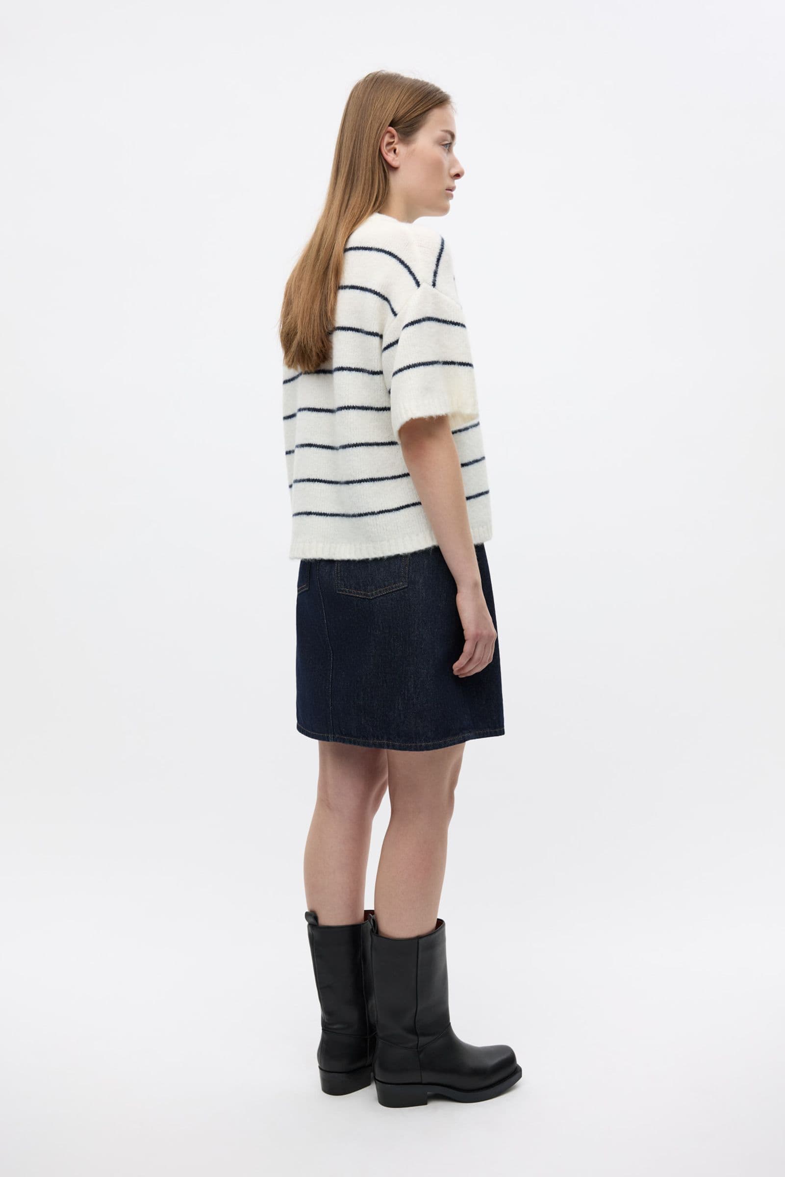 ENNAPLES SS KNIT 7278 Gardenia/Navy Blazer