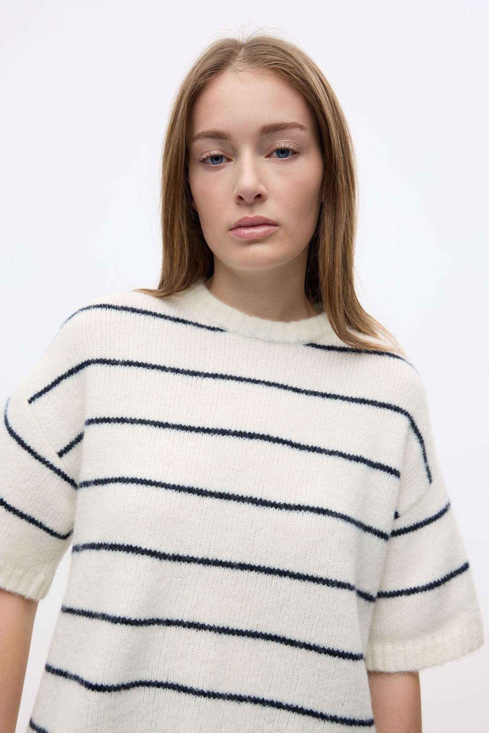ENNAPLES SS KNIT 7278 Gardenia/Navy Blazer