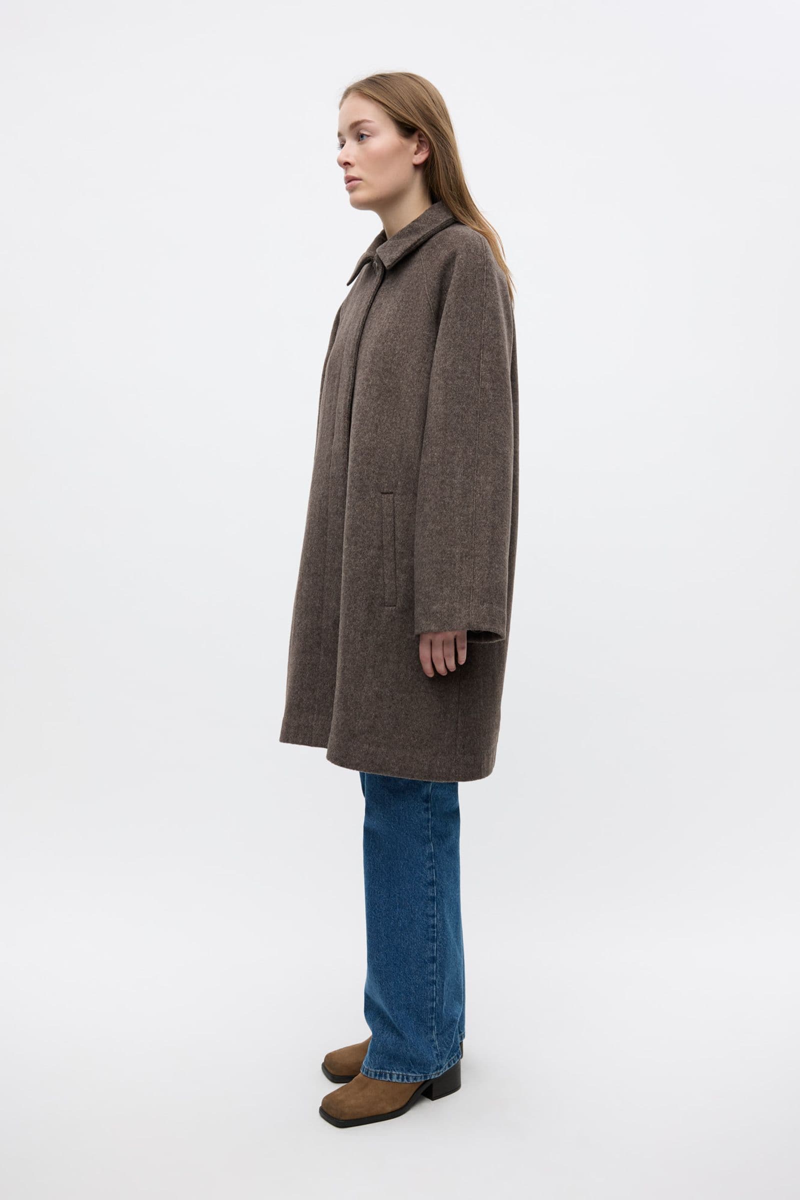 ENSENECA WOOL MIDI JACKET 7276 Brown Mel