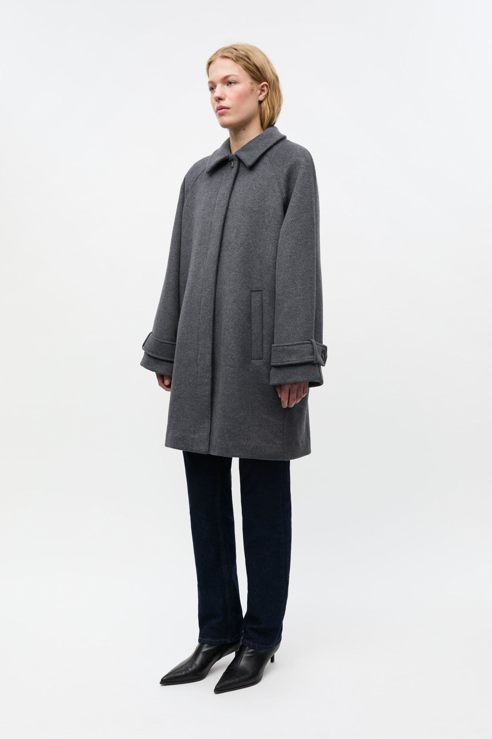 ENSENECA WOOL MIDI JACKET 7276 Dark Grey Mel