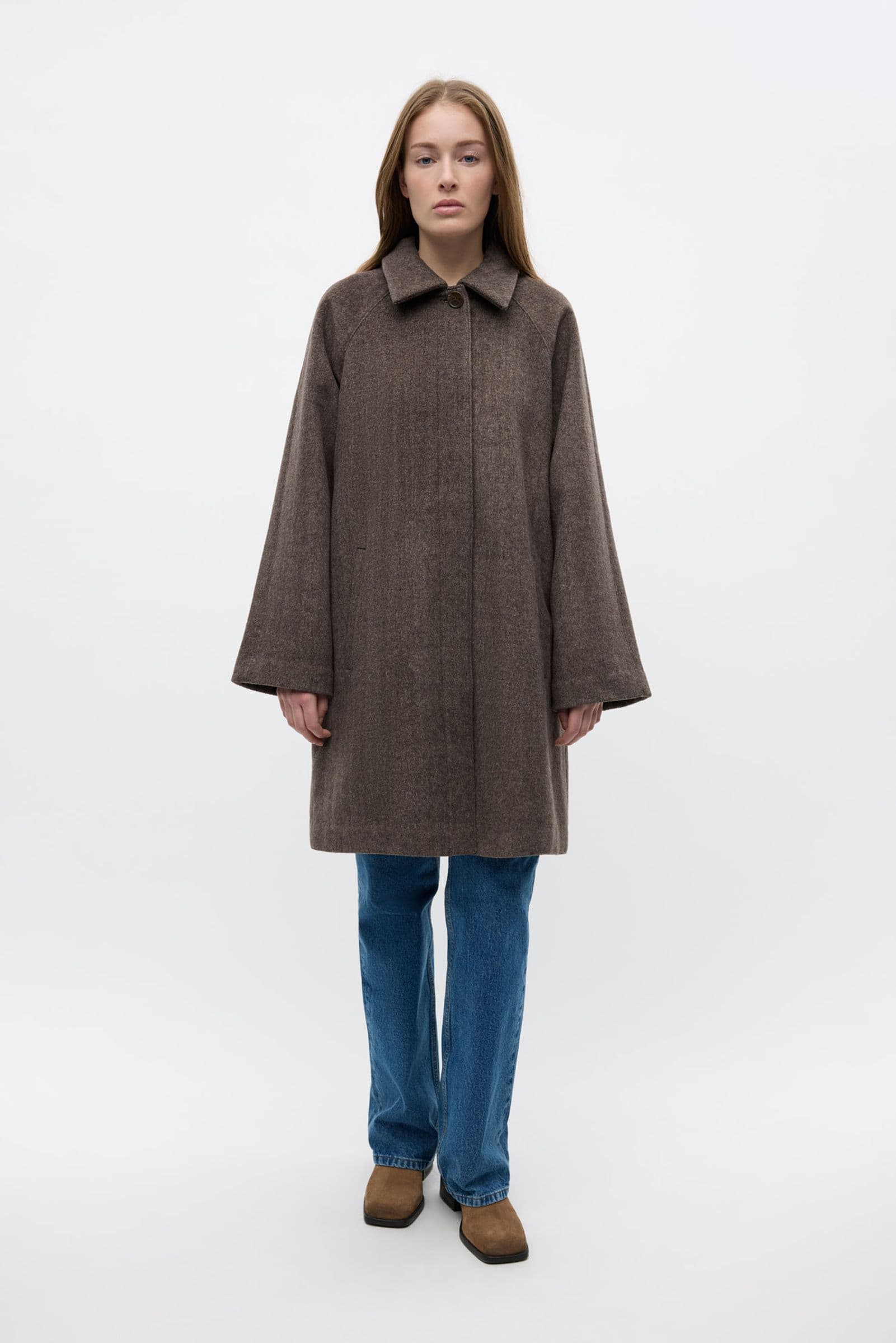 ENSENECA WOOL MIDI JACKET 7276 Brown Mel