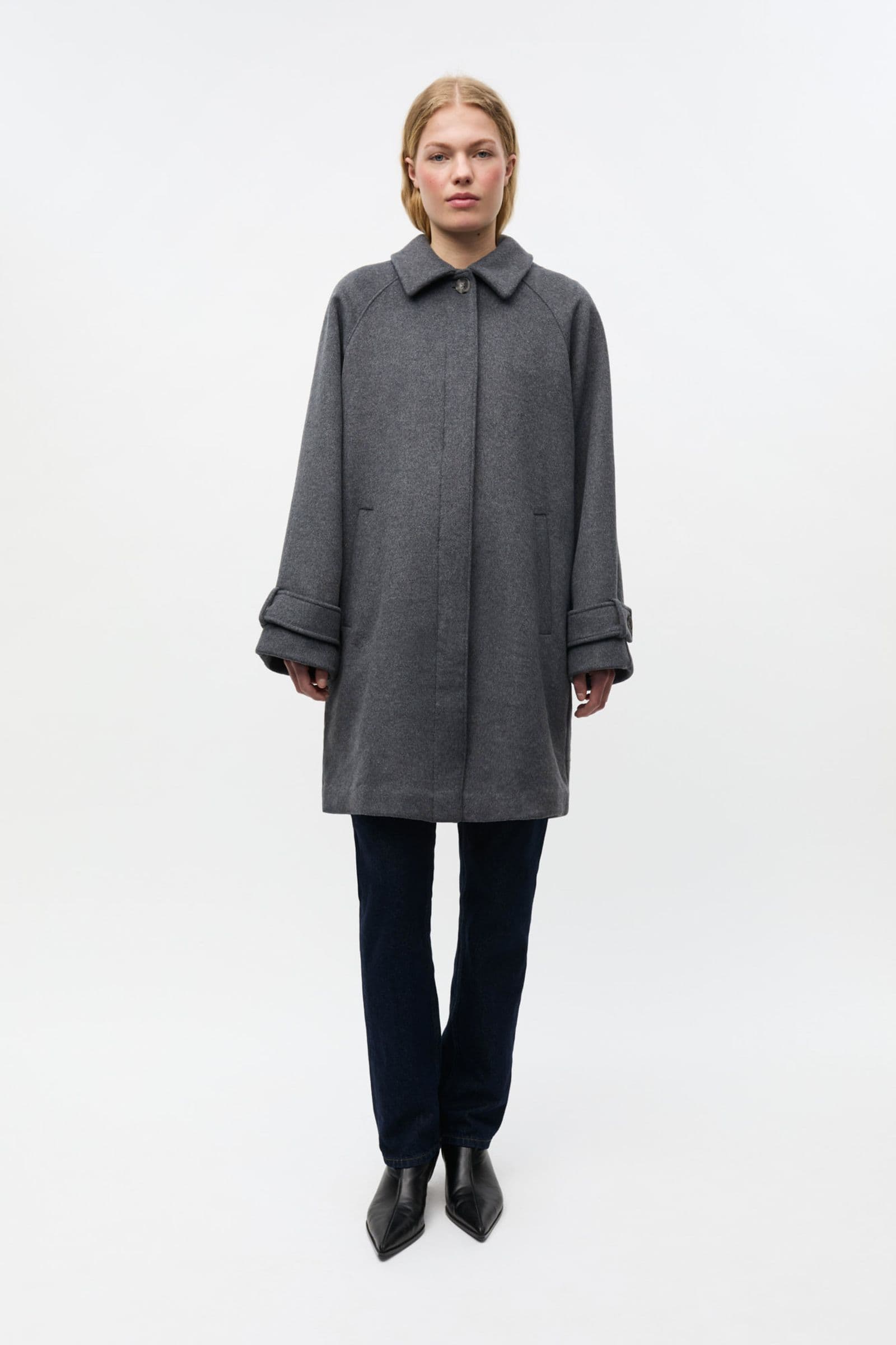 ENSENECA WOOL MIDI JACKET 7276 Dark Grey Mel