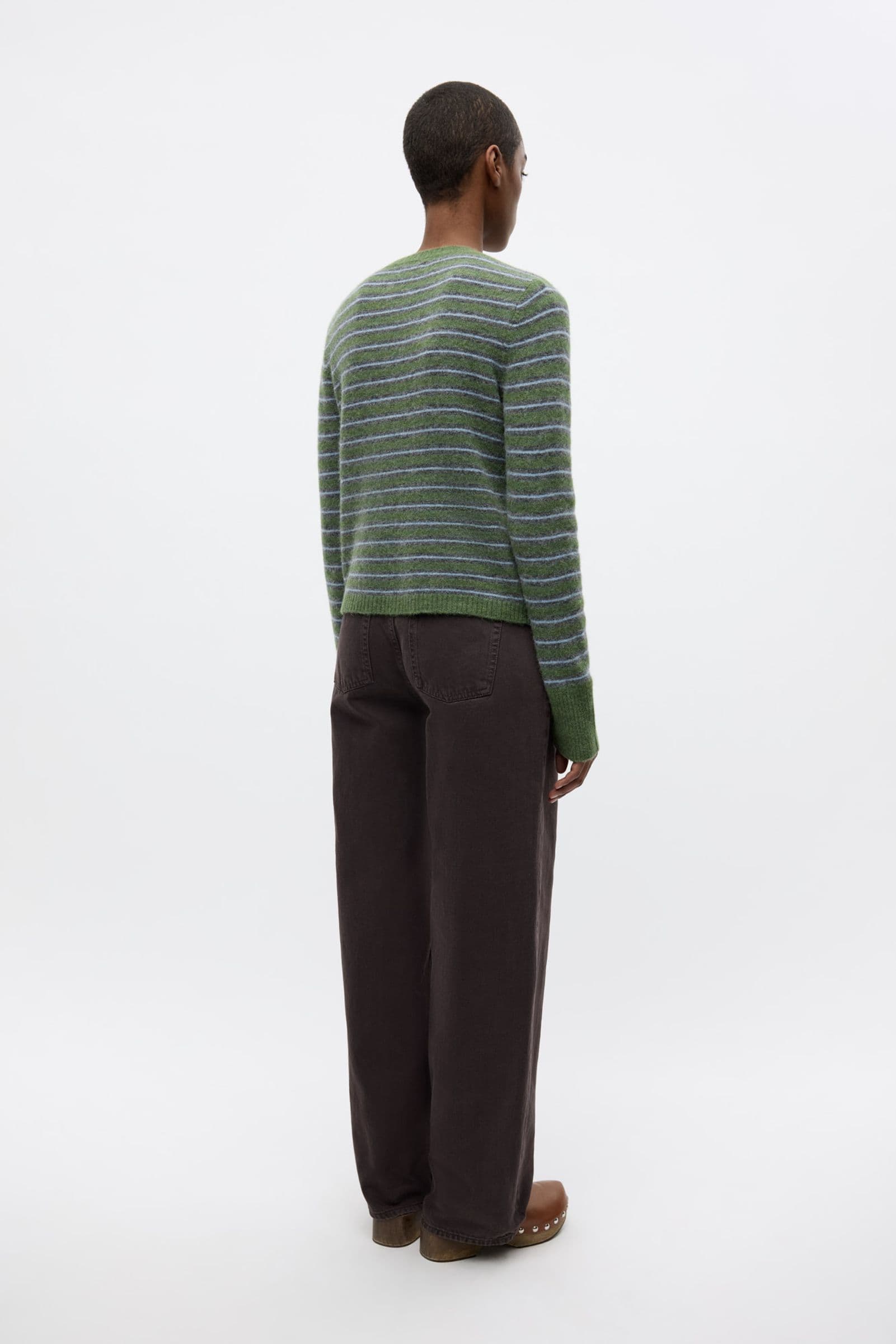 ENADA LS CARDIGAN ST 7216 Chive Stripe