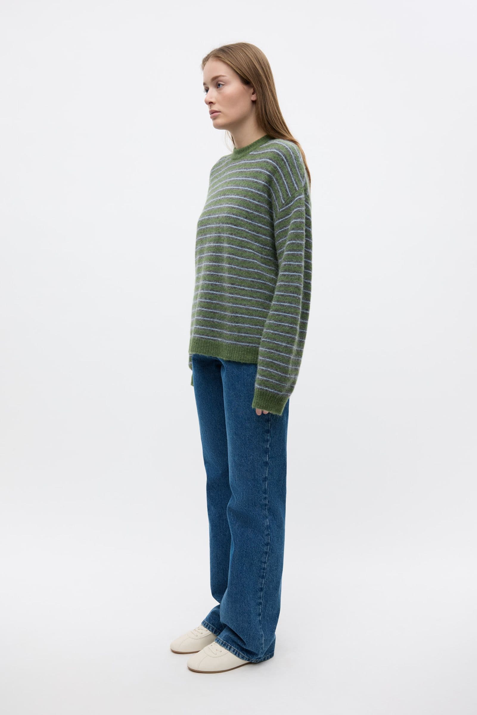 ENADA LS KNIT ST 7216 Chive Stripe