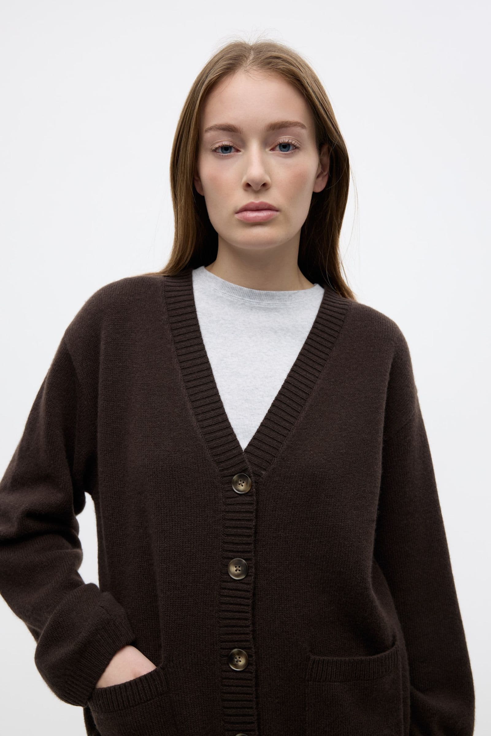 ENELISE LS CARDIGAN 7230 Chocolate Torte