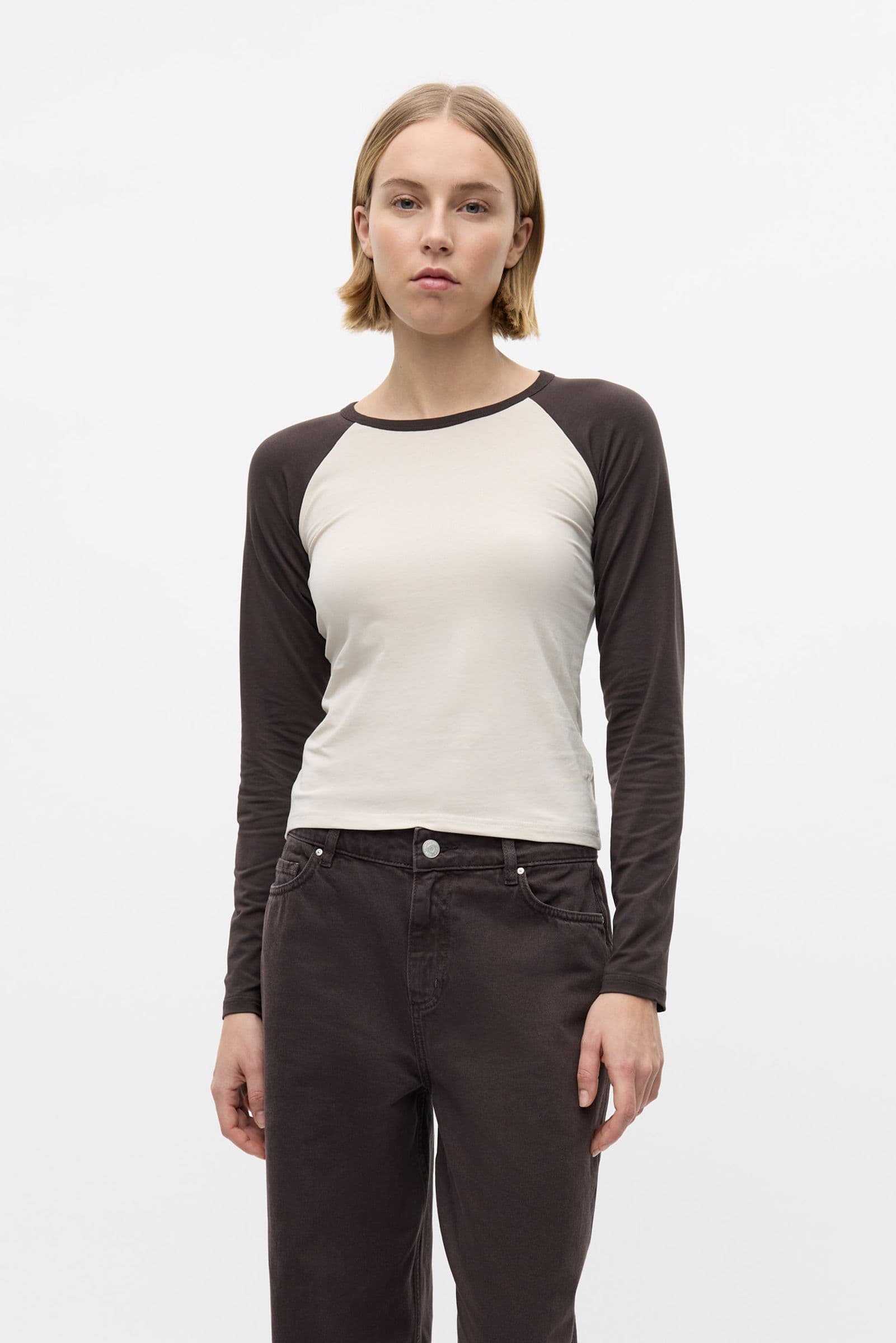 ENMOLLY LS RAGLAN TEE 7143 Chocolate Moon