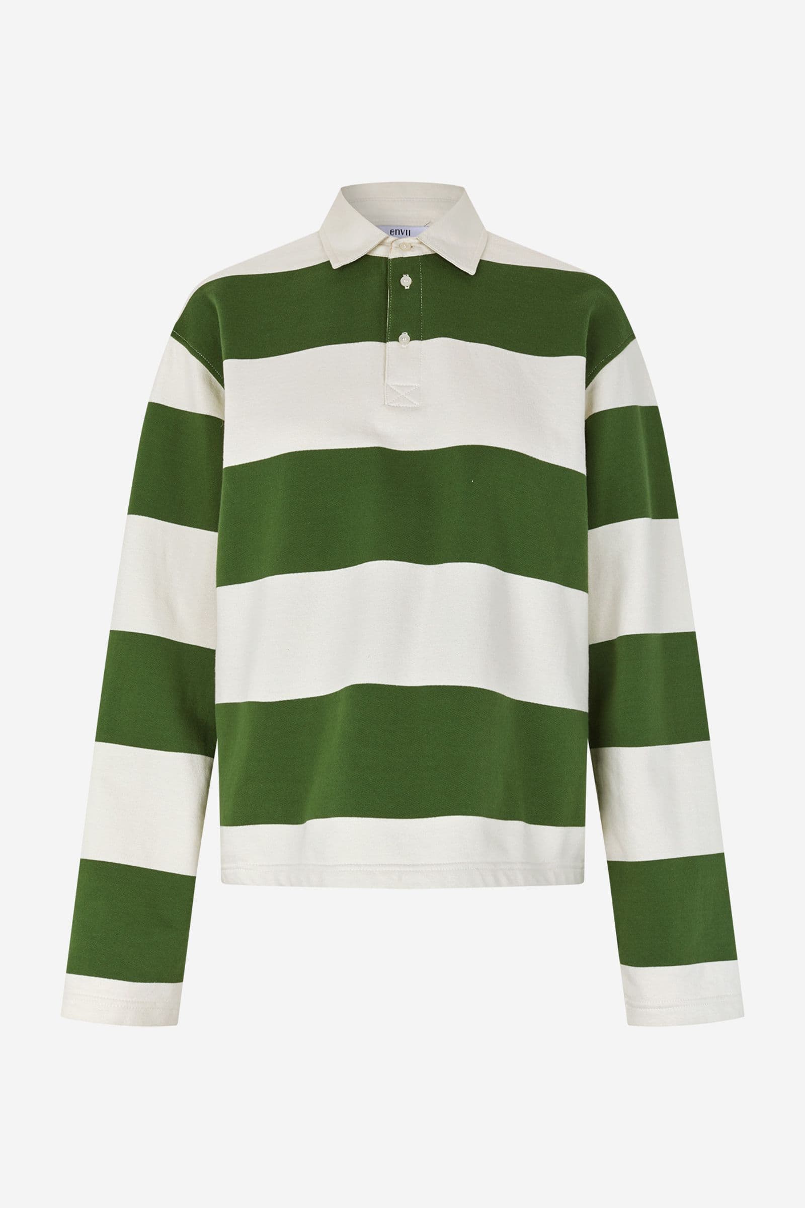 ENTOUR LS POLO ST 7173 Chive Gardenia Stripe