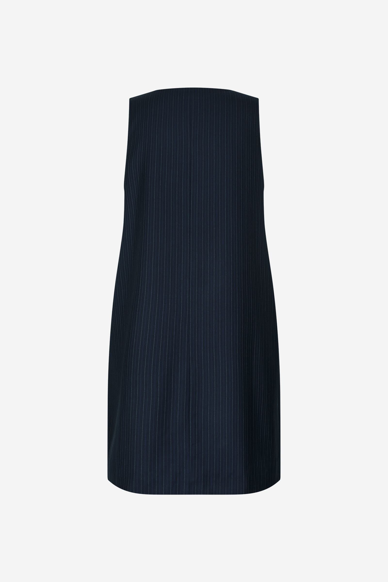 ENWOOD POCKET DRESS 7269 Dark Navy Pinstripe