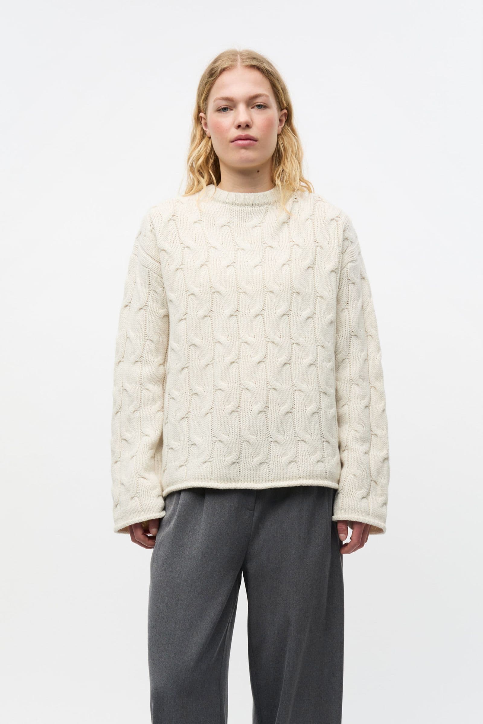 ENFIONA LS O-N KNIT 7284 GARDENIA MEL
