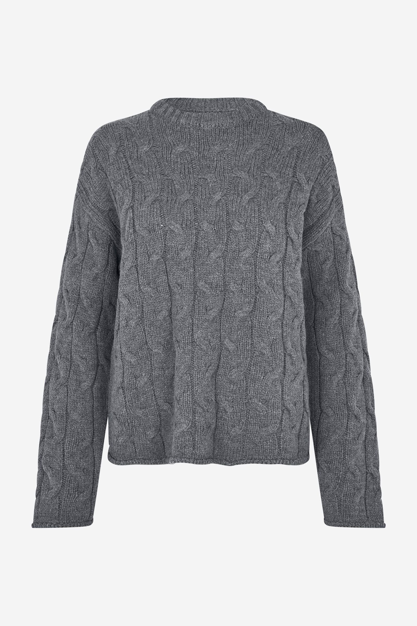 ENFIONA LS O-N KNIT 7284 Dark Grey Mel