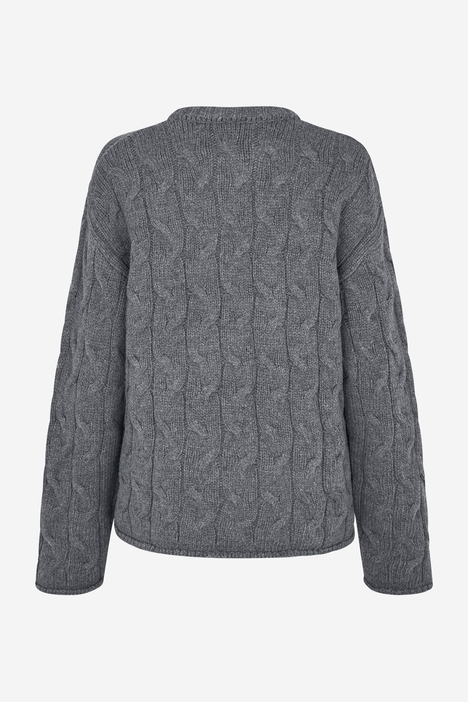 ENFIONA LS O-N KNIT 7284 Dark Grey Mel