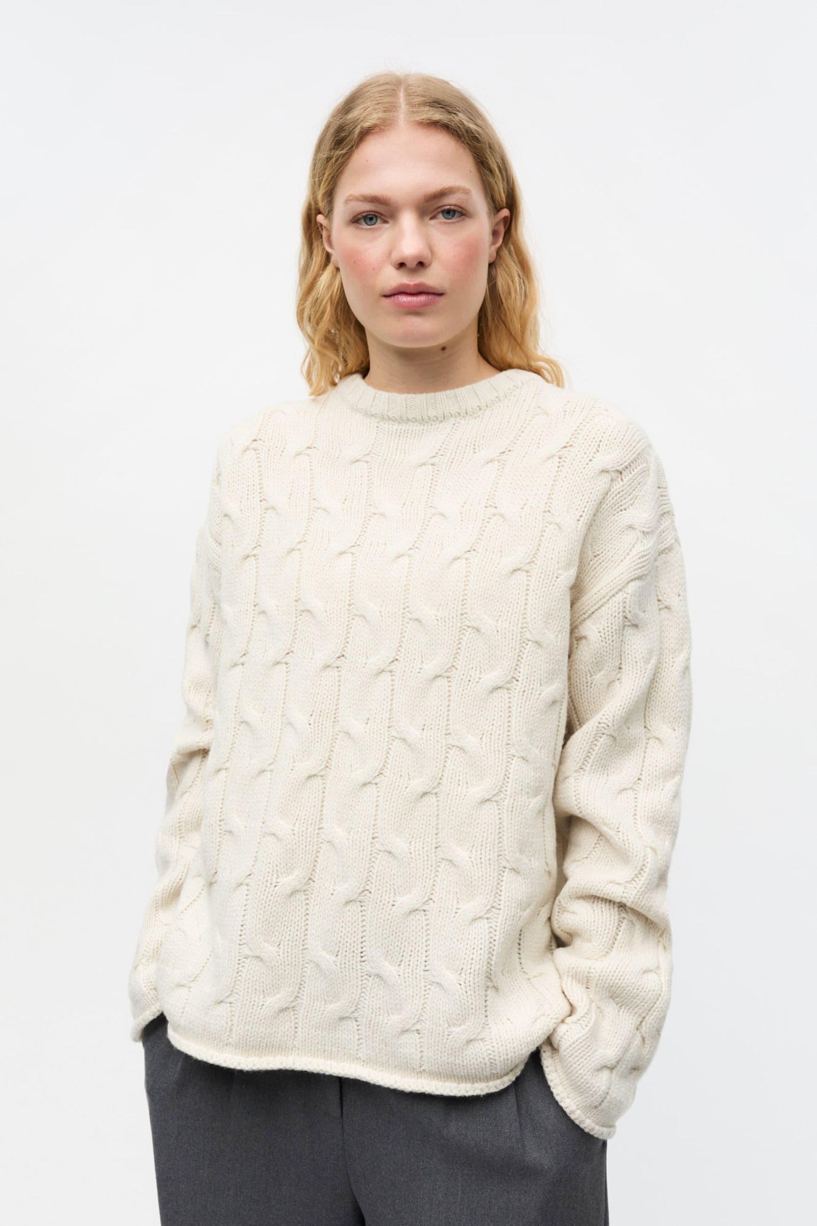 ENFIONA LS O-N KNIT 7284 GARDENIA MEL