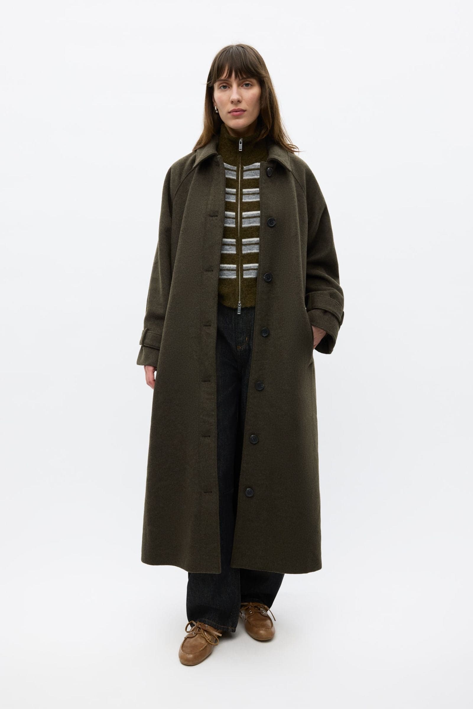 ENSENECA WOOL JACKET 7276 Dark Olive Mel