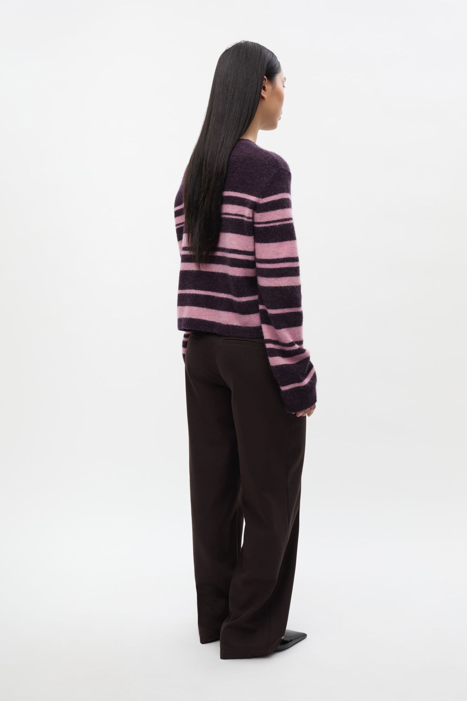 ENADA LS RELAXED CARDIGAN ST 7216 Begonia Stripe