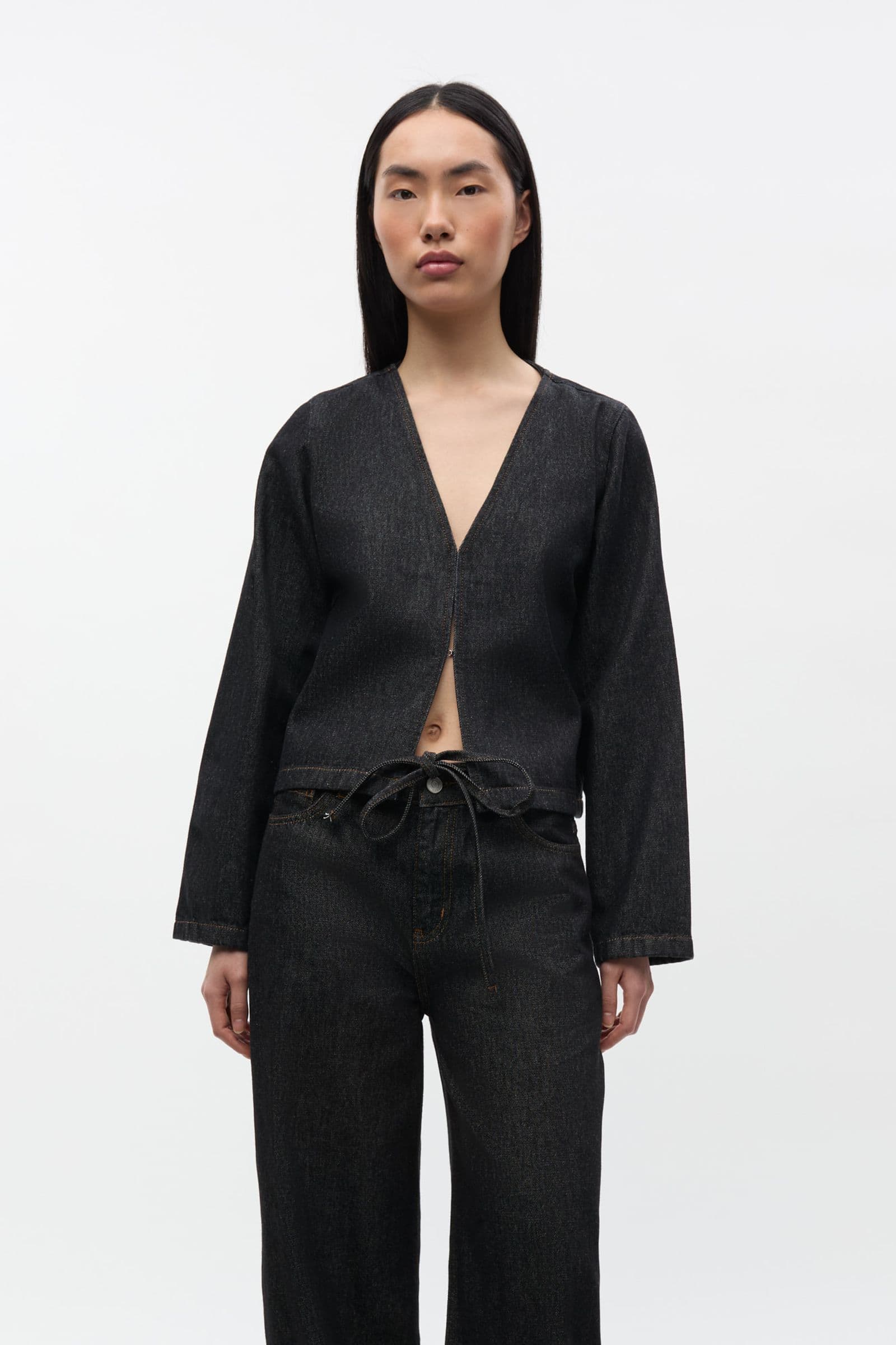 ENBROOKLYN LS TIE TOP 6856 Black Rinse