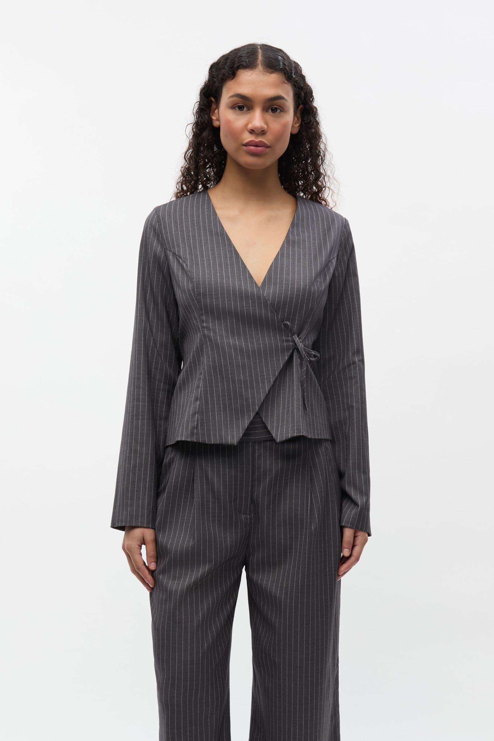 ENCROYDON LS TOP 7300 Grey/White Pinstriped