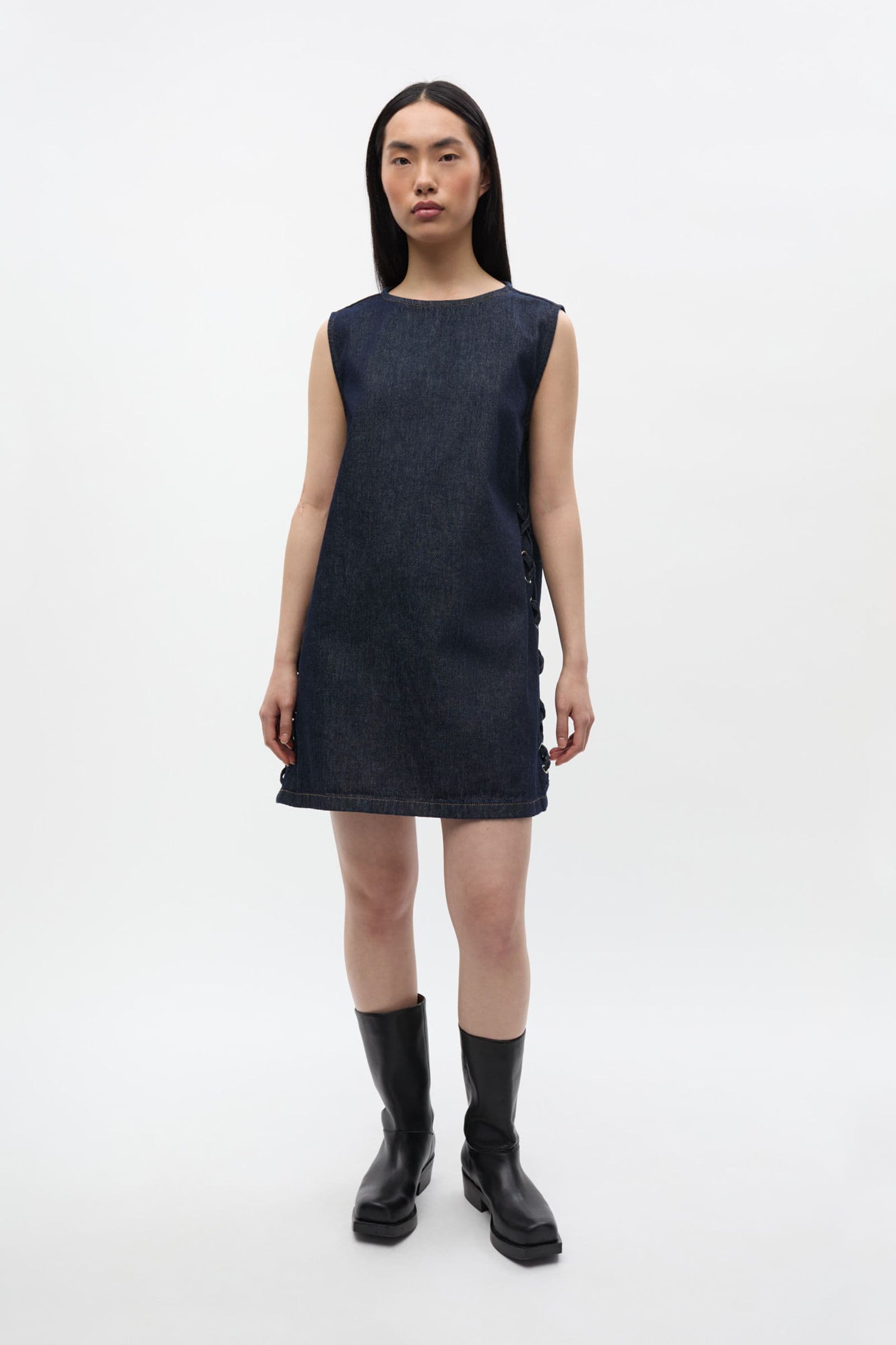 ENIRIS SL TIE DRESS 7298 Dark blue rinse