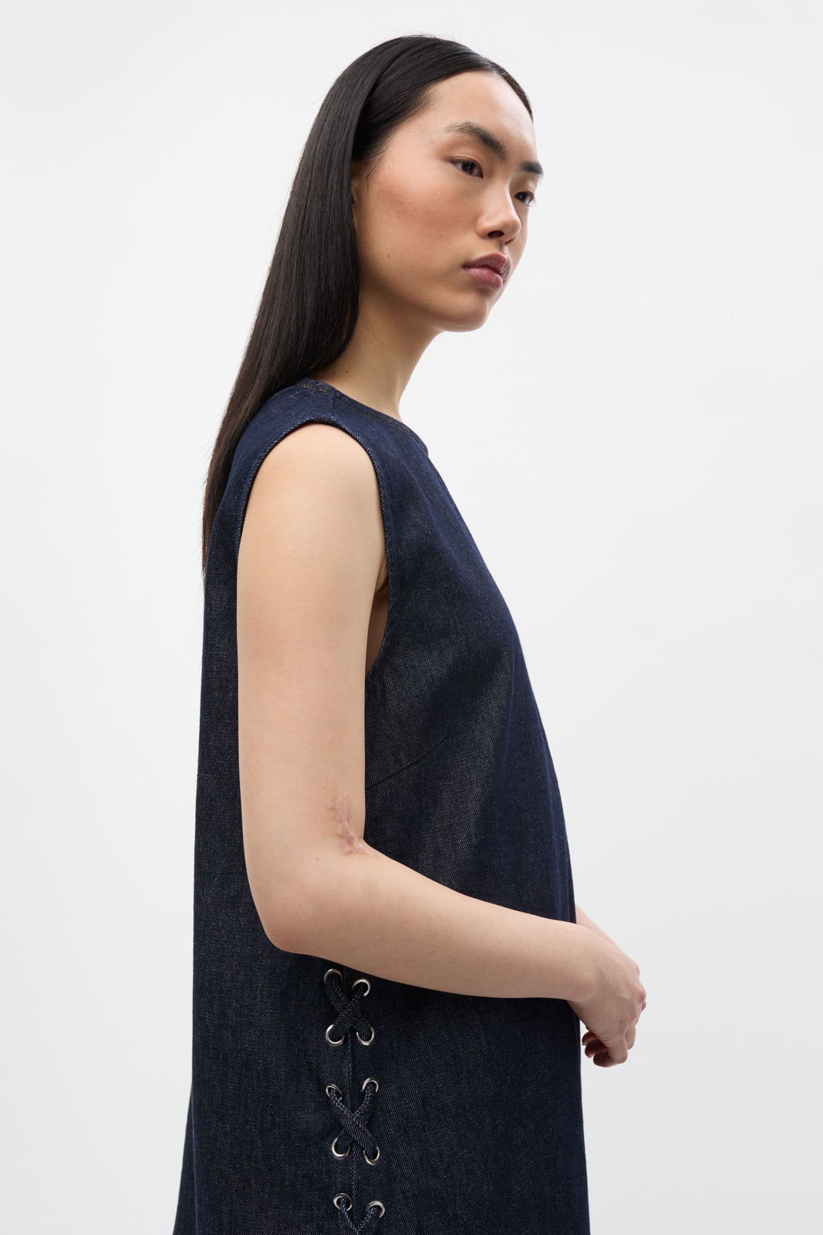 ENIRIS SL TIE DRESS 7298 Dark blue rinse