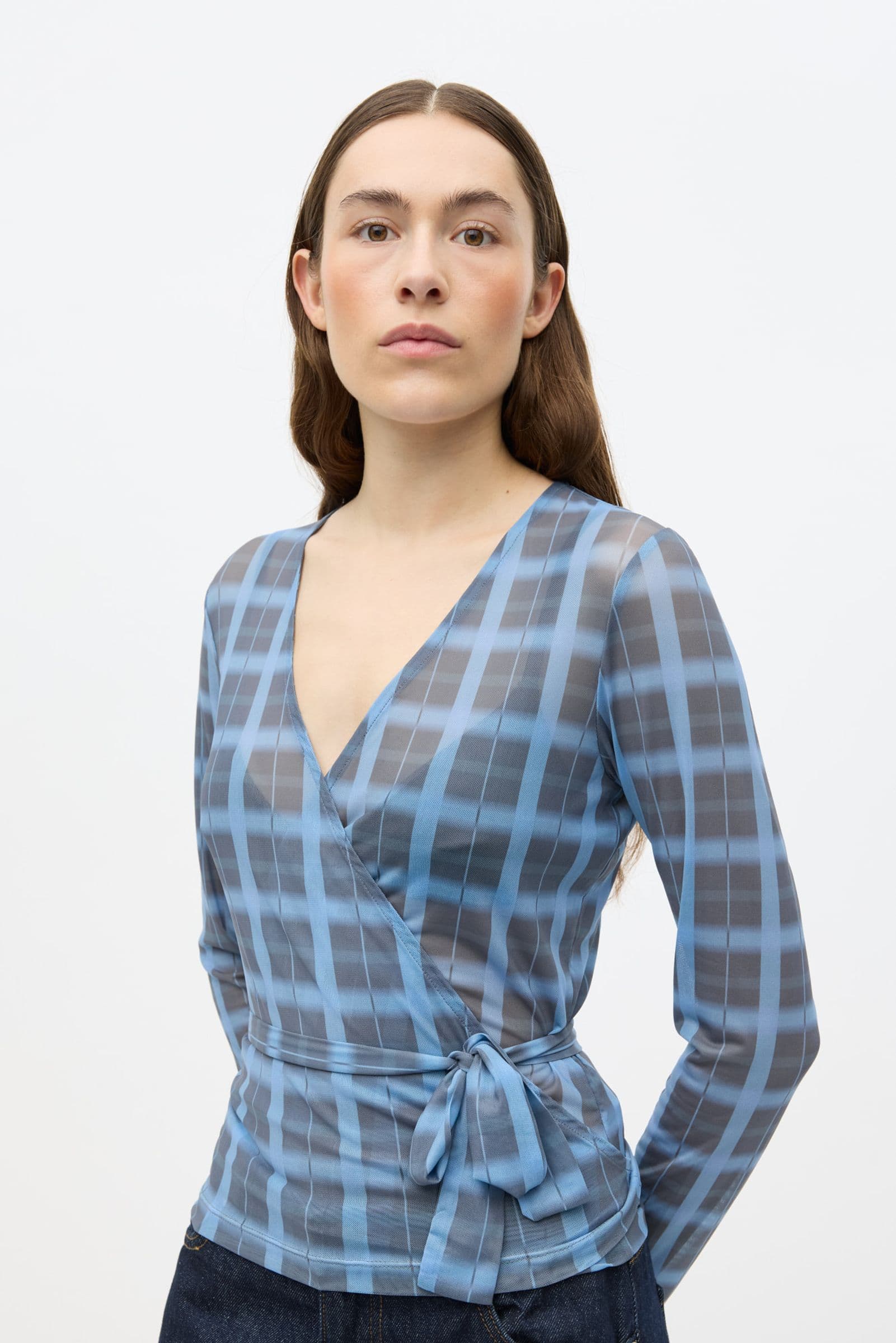 ENAMELIA LS TOP AOP 7042 Blurred Olive