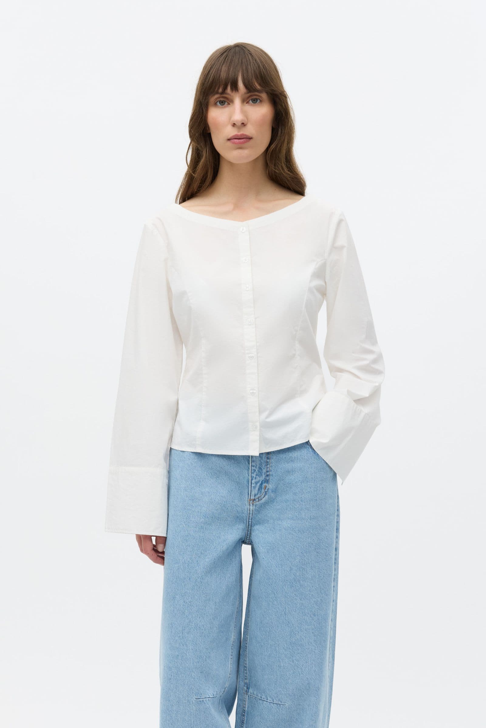 Enweb LS B-N Shirt 7119 White