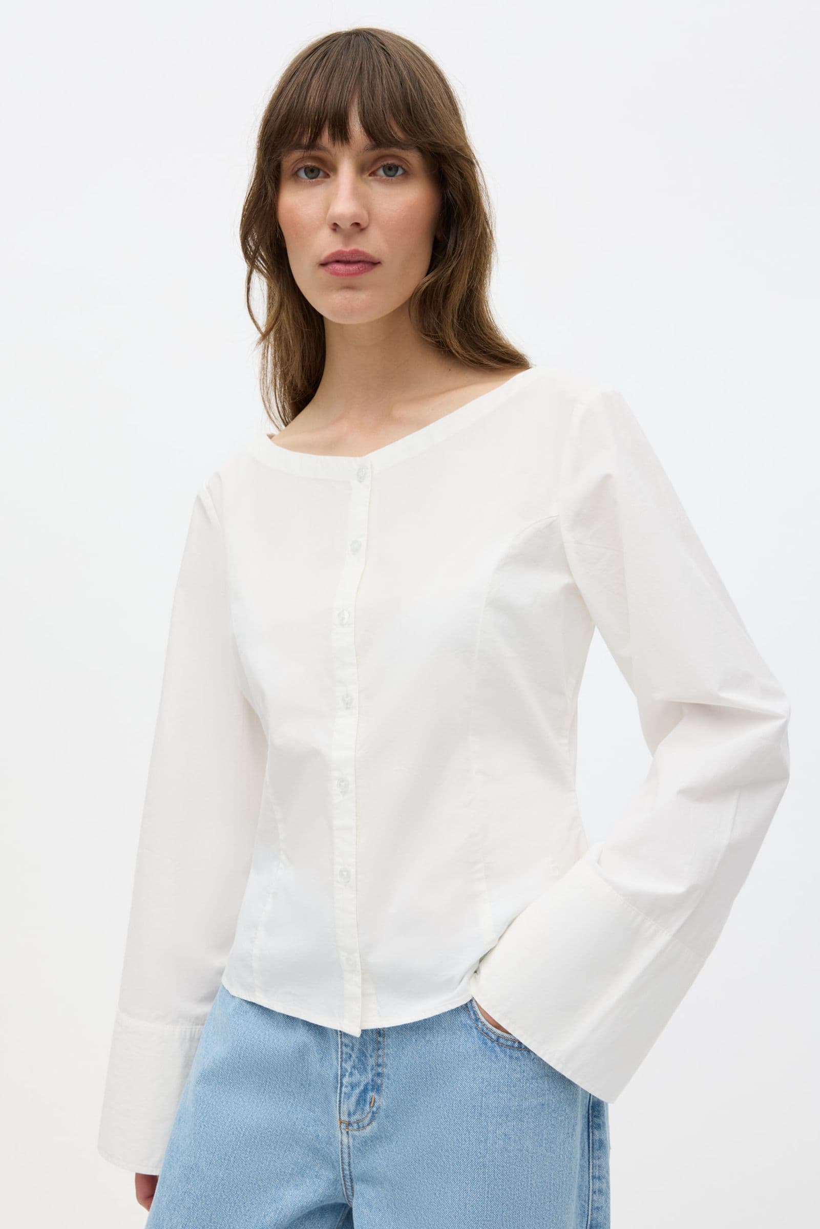 Enweb LS B-N Shirt 7119 White