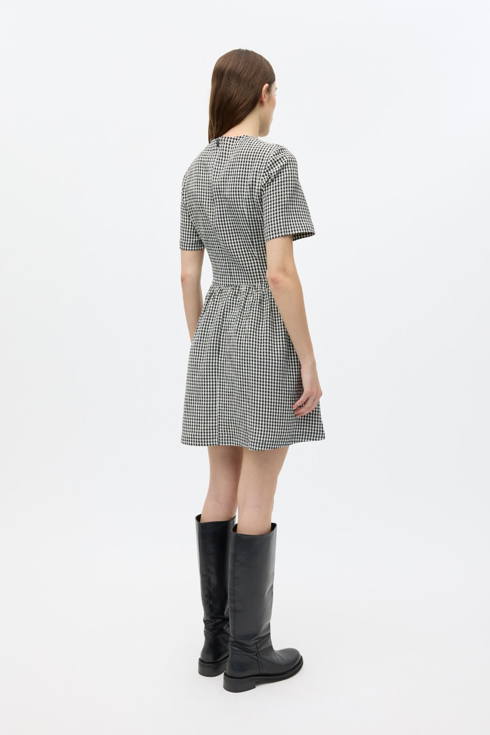 ENYUMI DRESS 7343 White/Black Check