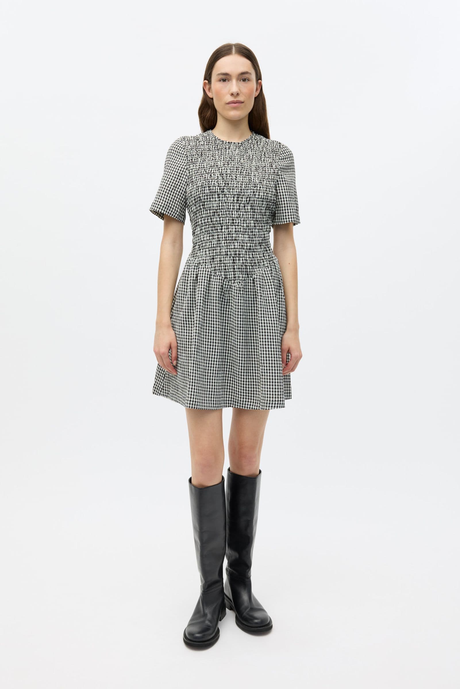 ENYUMI DRESS 7343 White/Black Check