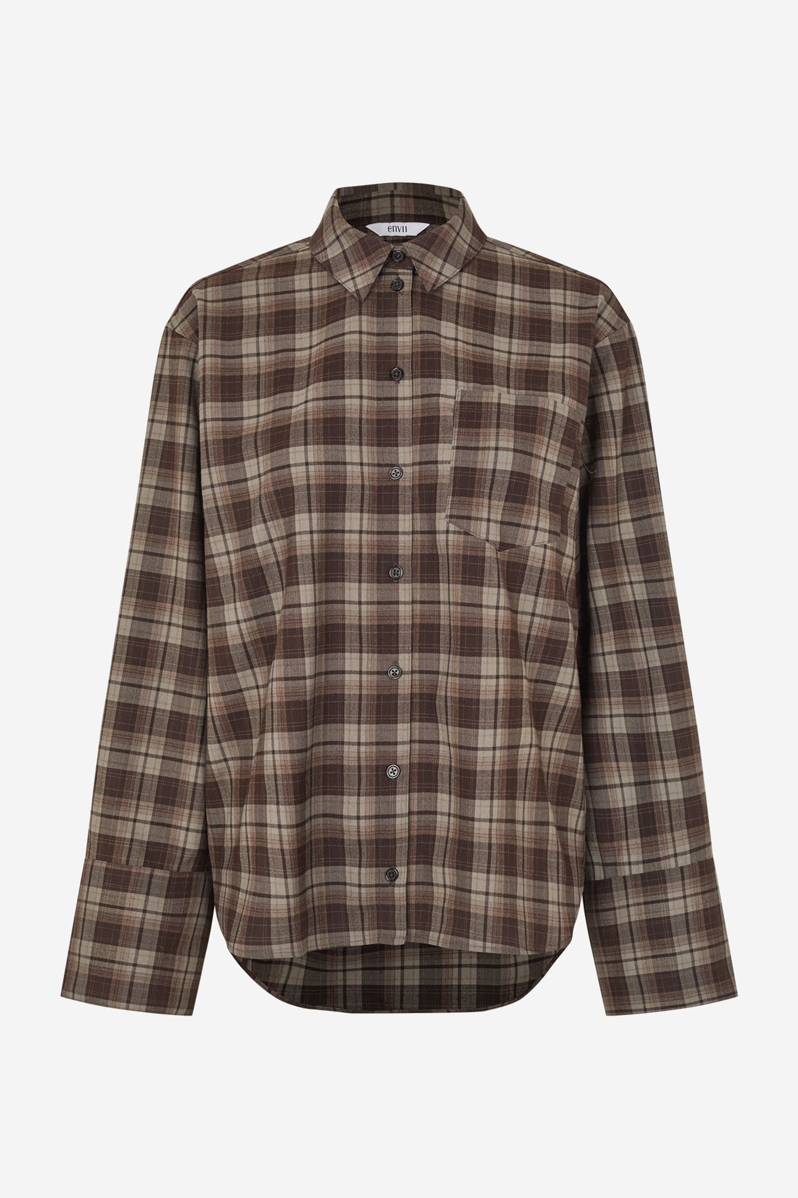 ENWEB LS NB SHIRT 7342 Chocolate Check
