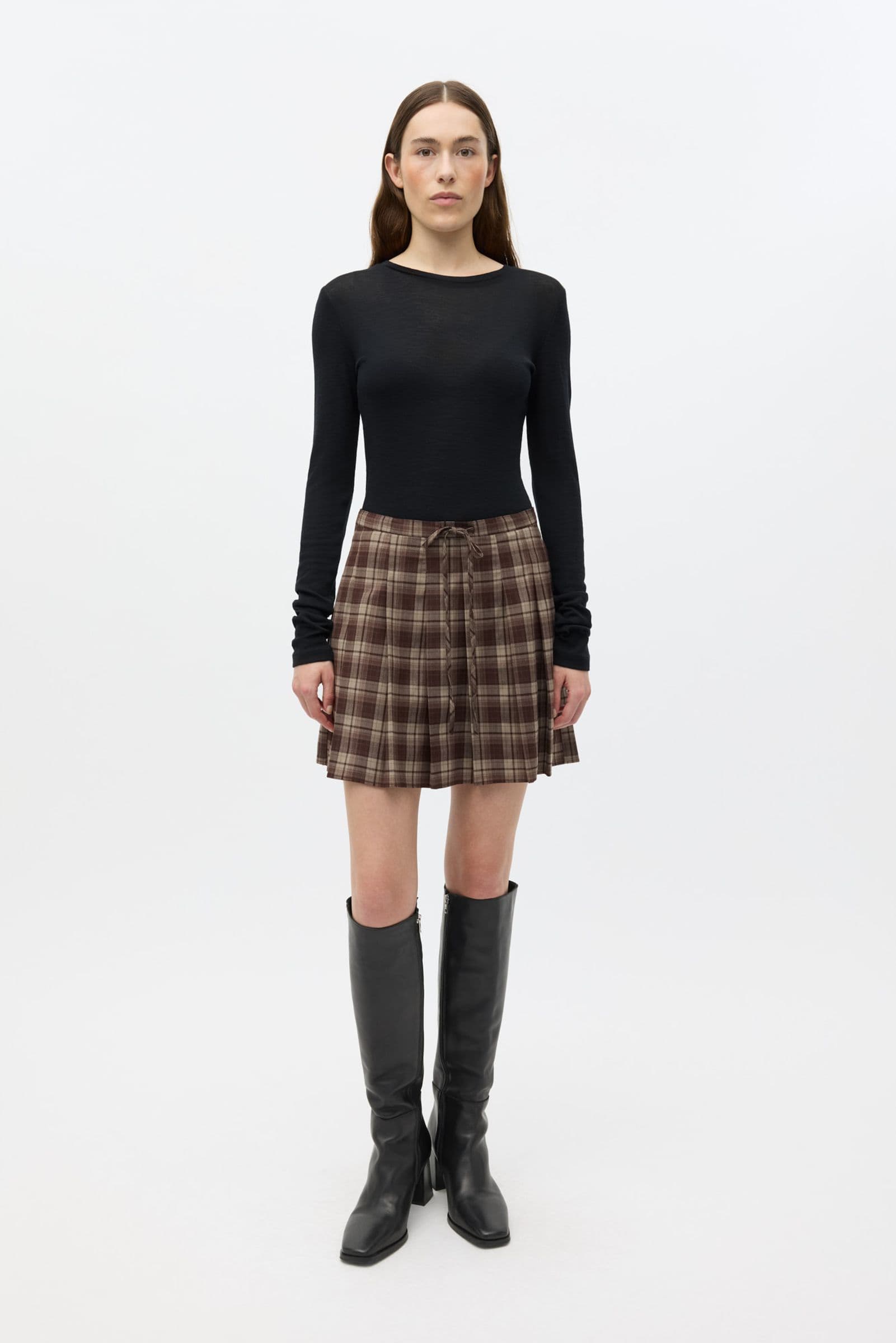 ENRIVER MINI SKIRT 7342 Chocolate Check