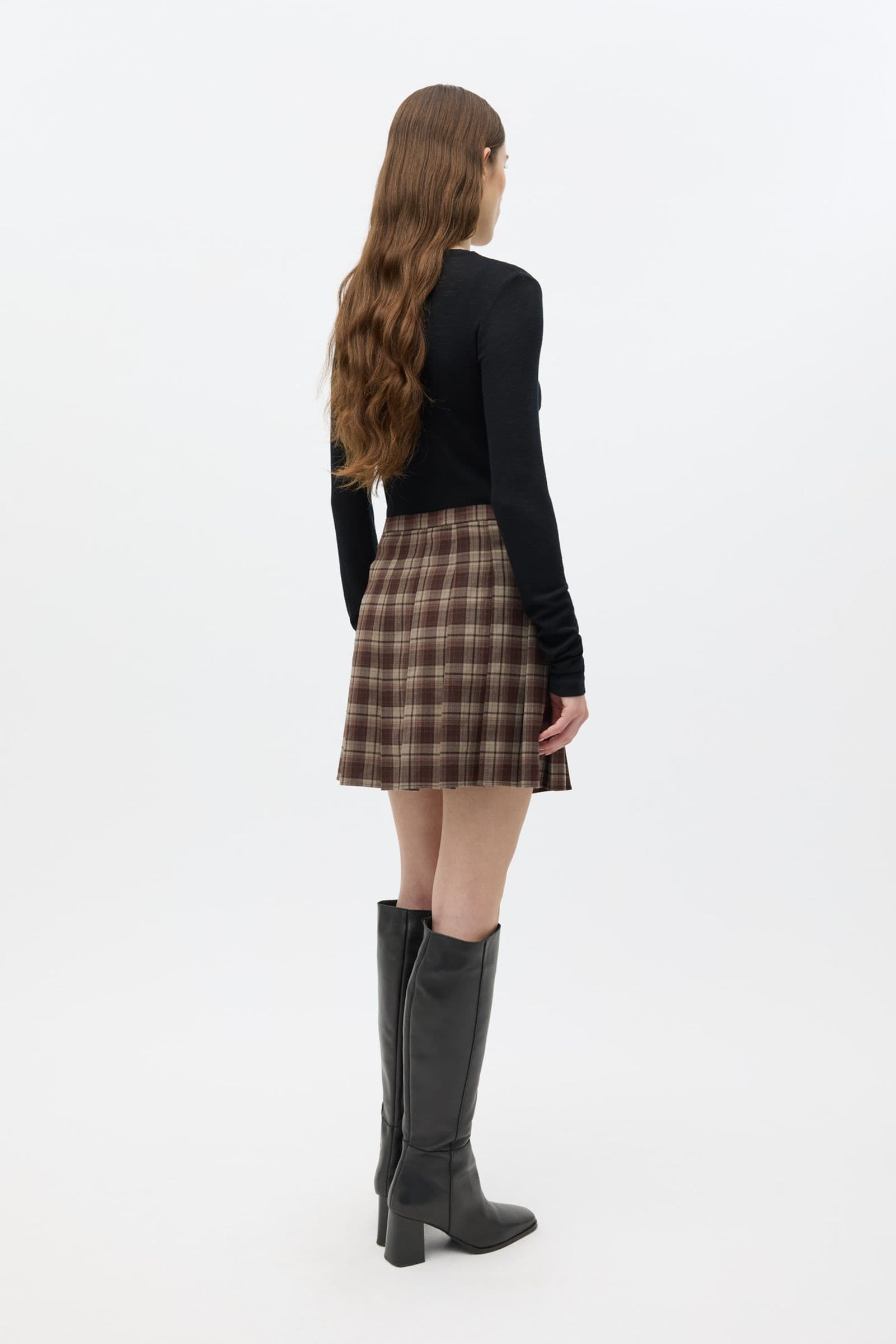 ENRIVER MINI SKIRT 7342 Chocolate Check