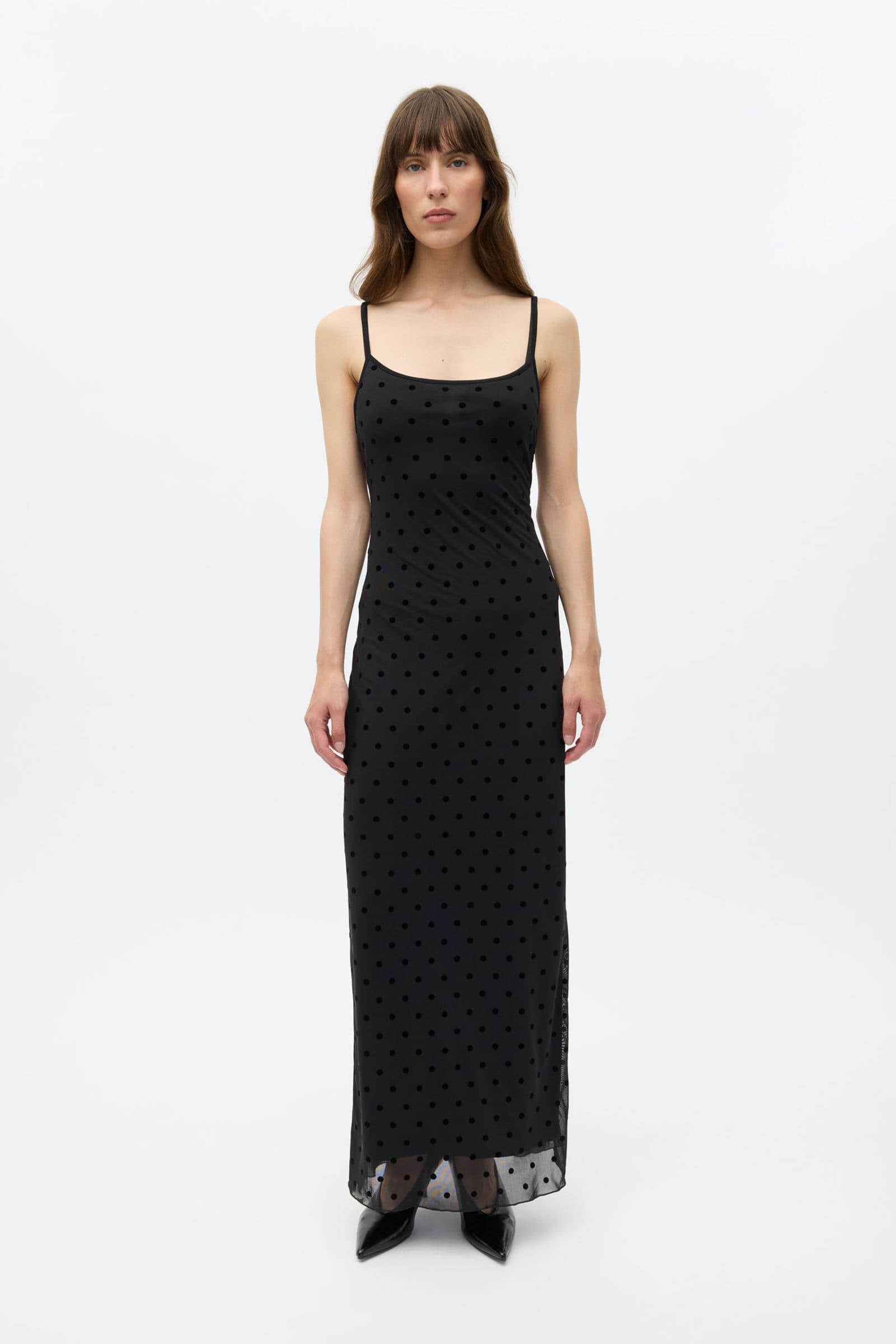 ENNICOLA SL SLIP DRESS 7350 Black Polka Dot