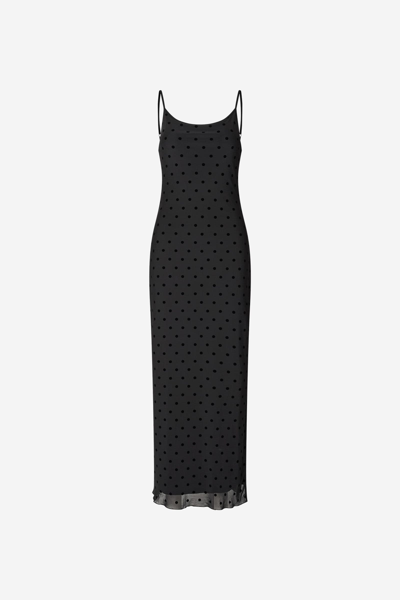 ENNICOLA SL SLIP DRESS 7350 Black Polka Dot