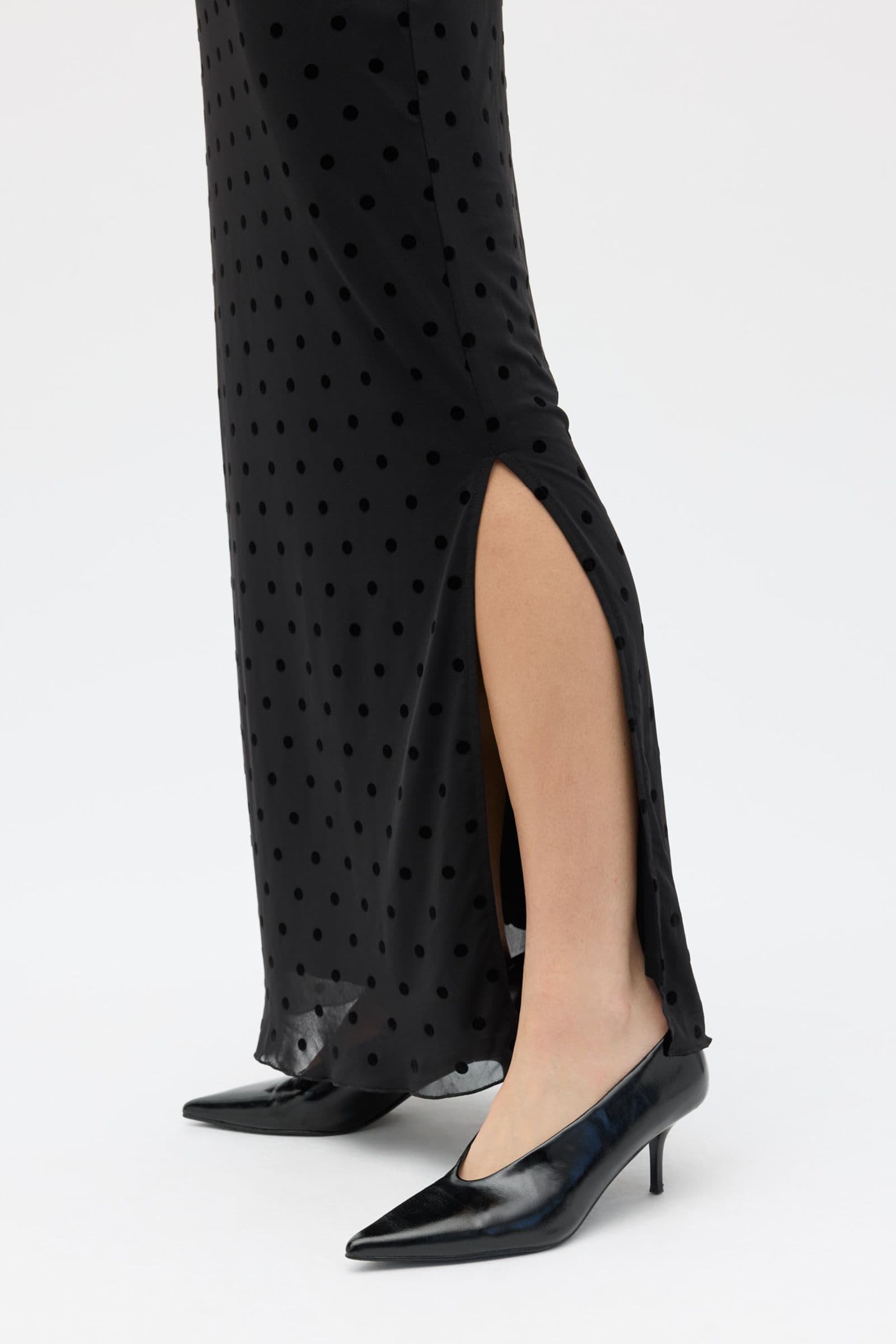 ENNICOLA SL SLIP DRESS 7350 Black Polka Dot