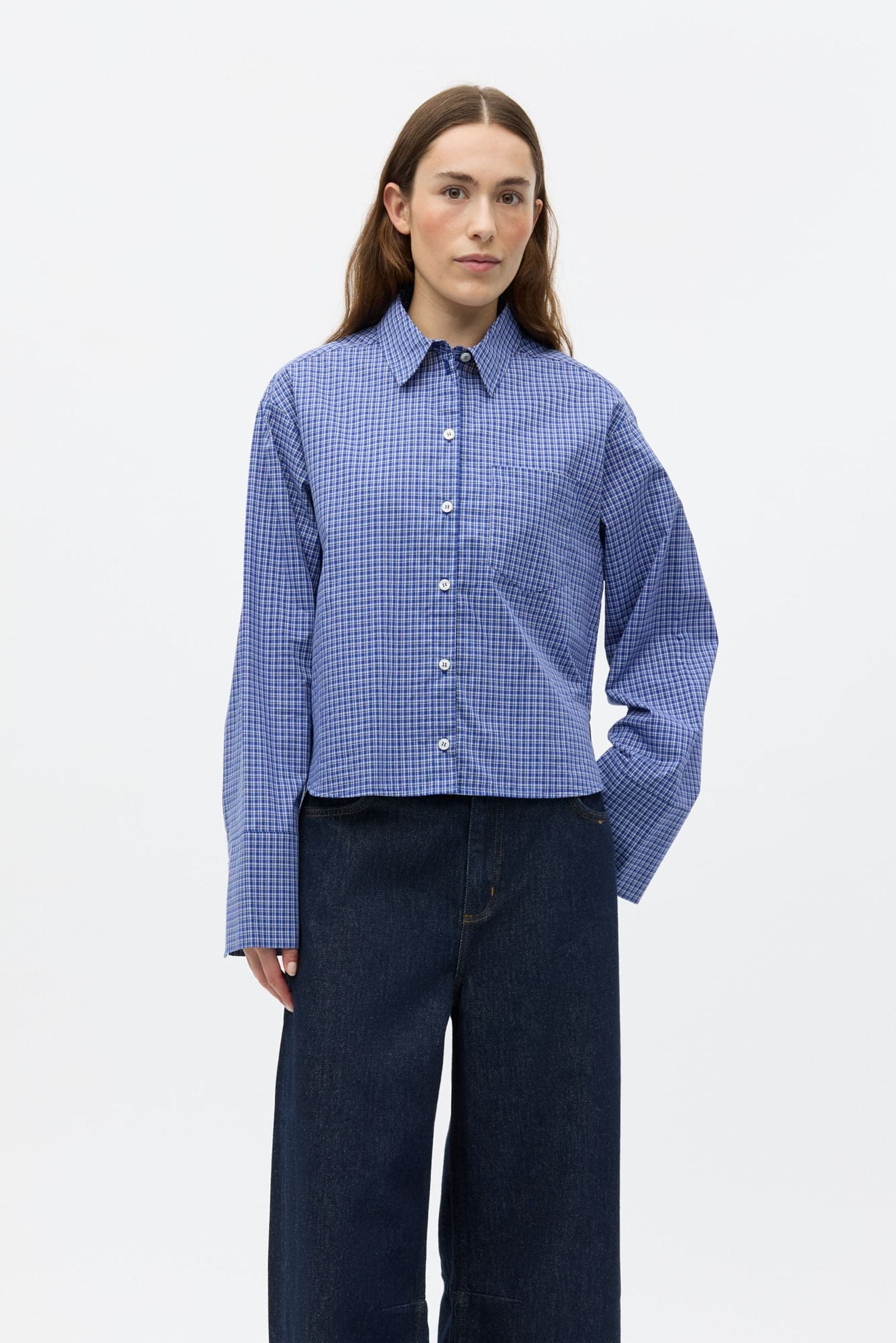 ENWEB LS SHORT SHIRT CH 7354 Classic Blue Check