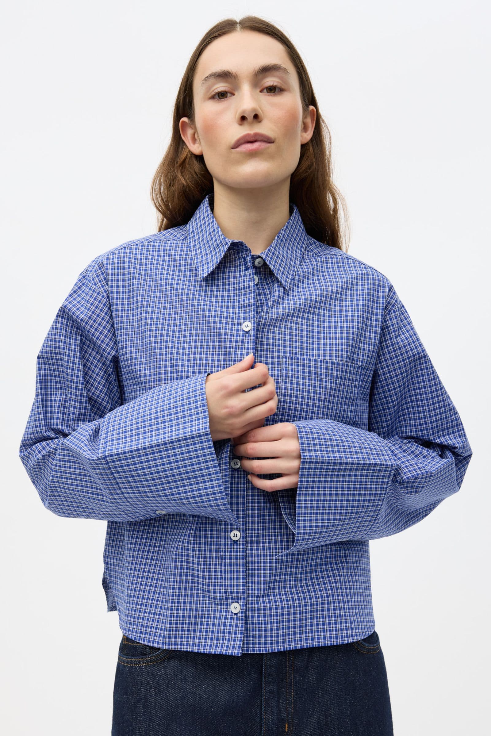ENWEB LS SHORT SHIRT CH 7354 Classic Blue Check