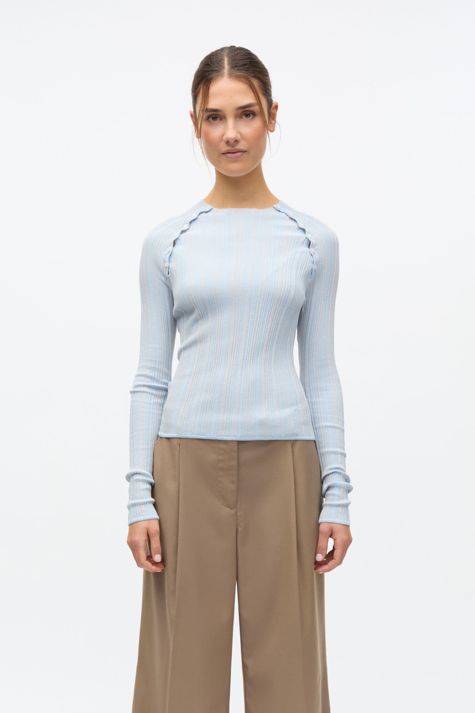 Enlany LS Knit 7402 Faded Denim Grey