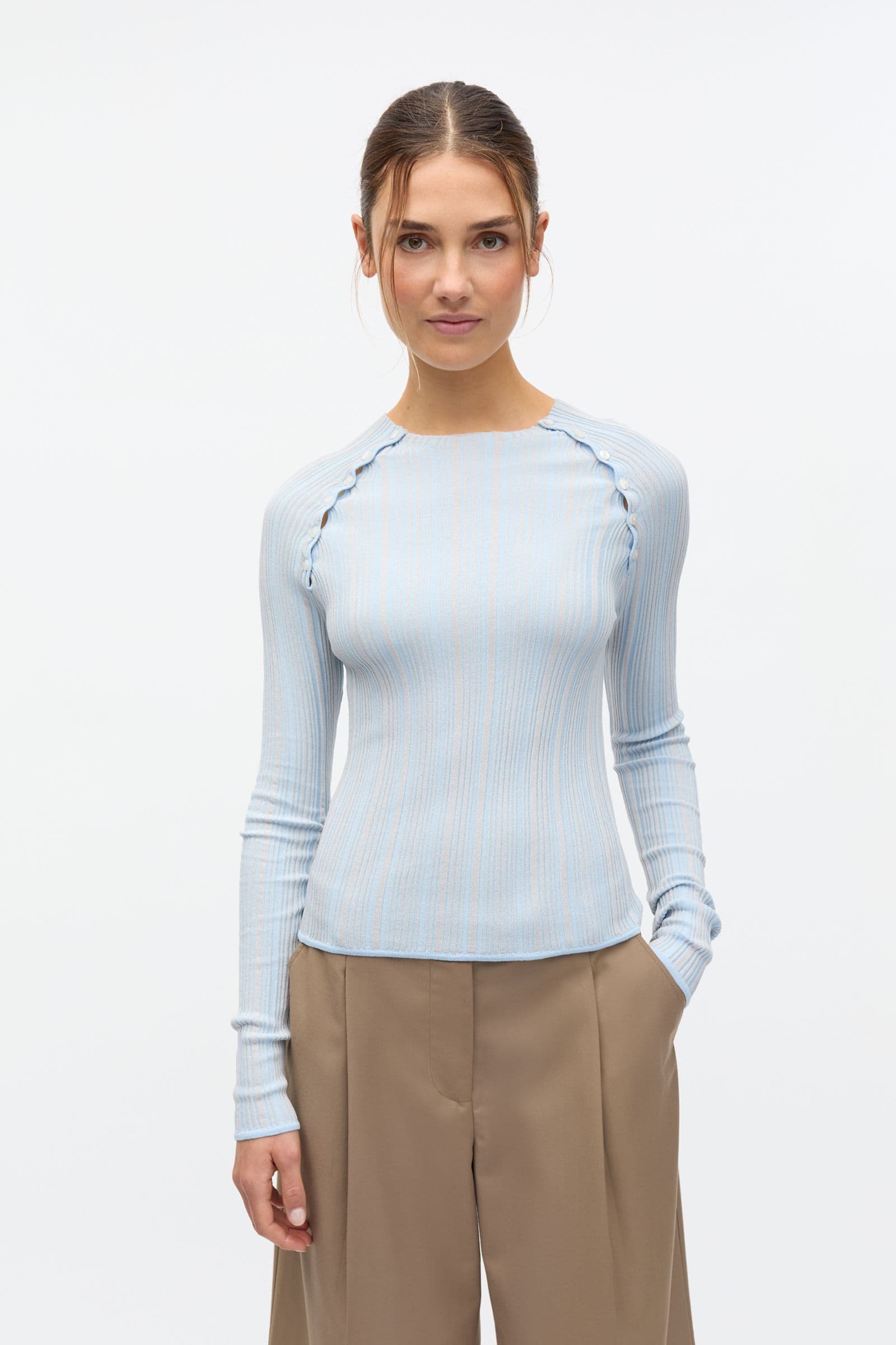 Enlany LS Knit 7402 Faded Denim Grey