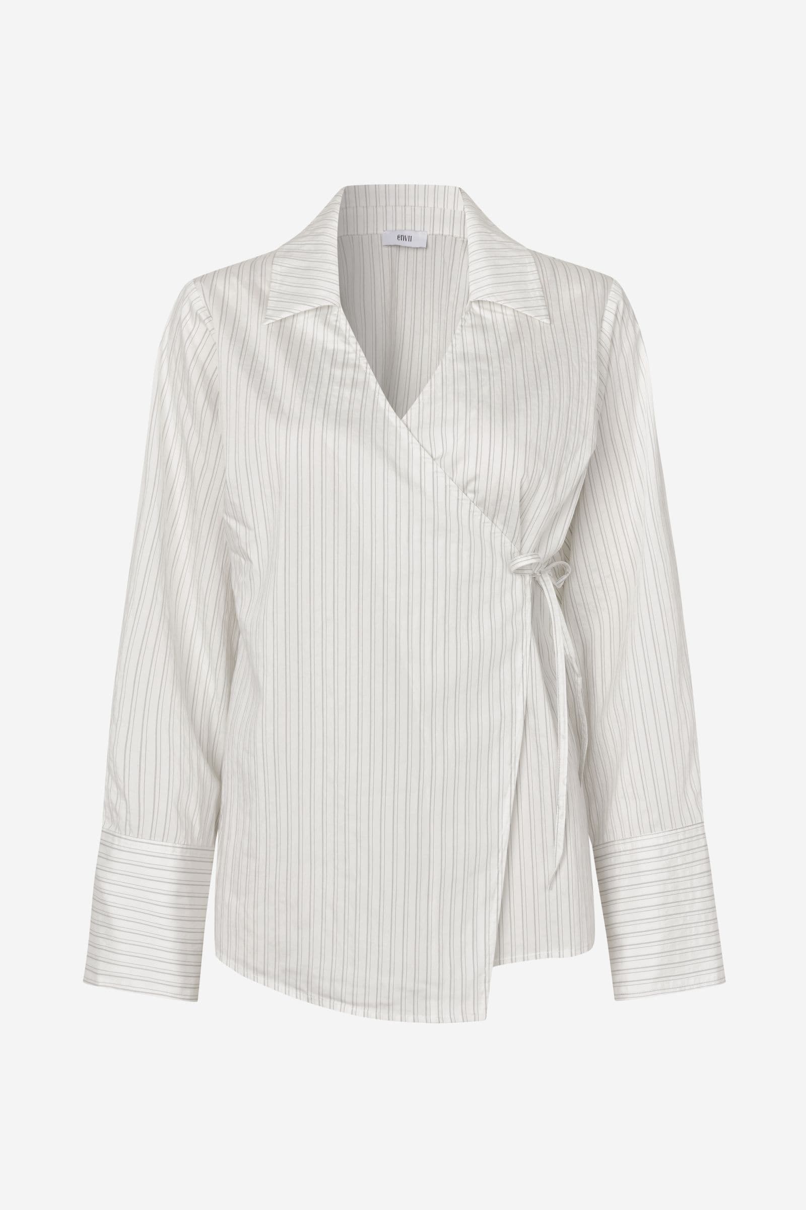 Enakron LS V-N Shirt 7398 White Classic Stripe