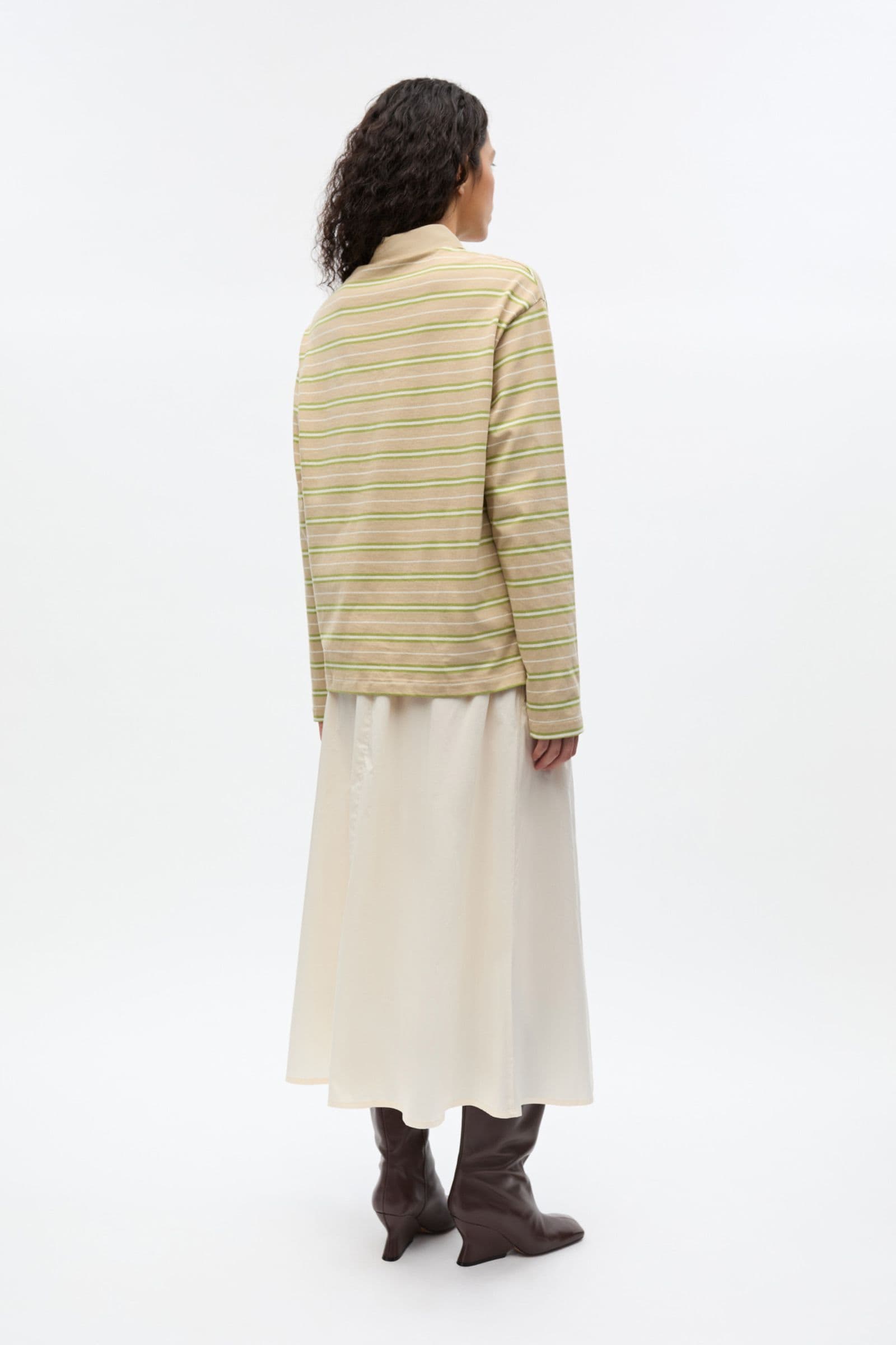 ENKULLA LS POLO ST 5310 Pale Fern Stripe